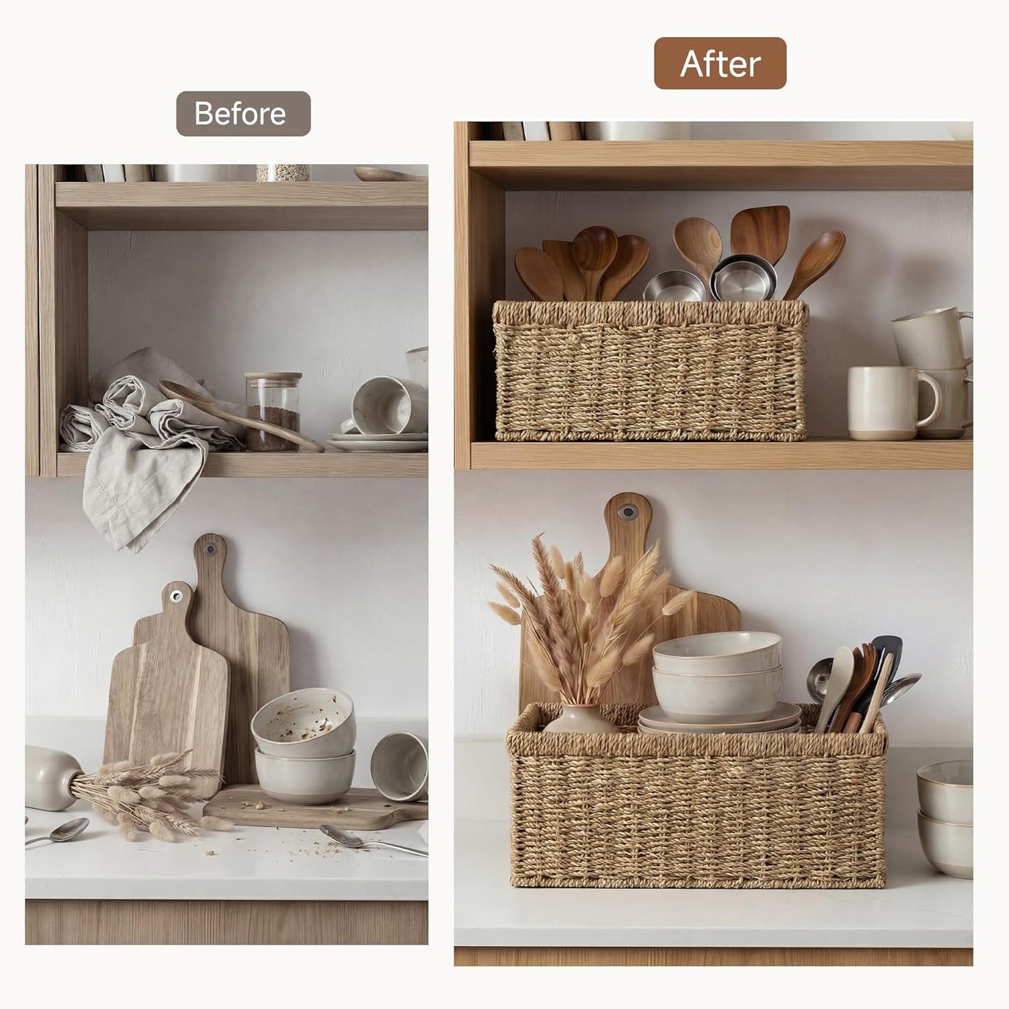 Wicker Storage Baskets / Natural