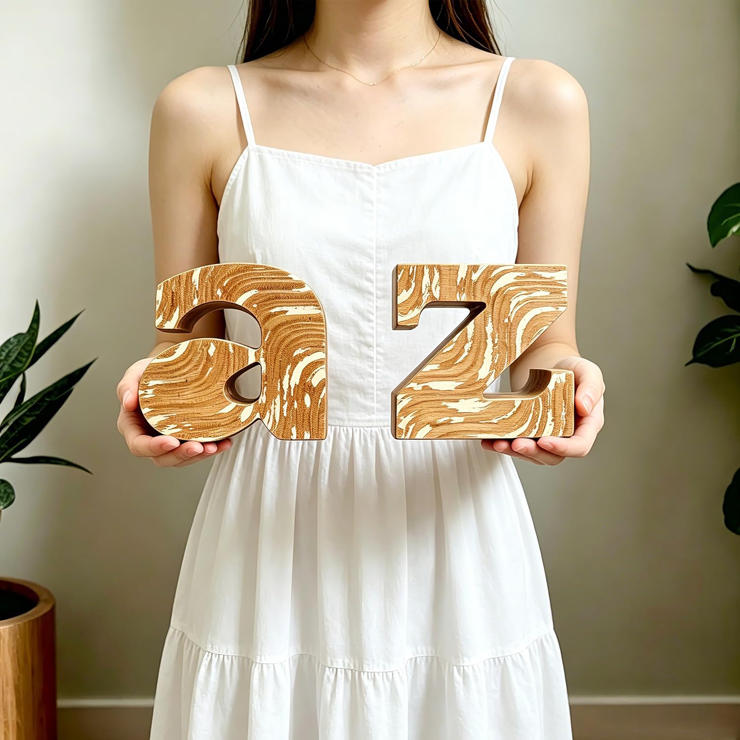 Decorative Wooden Letter Bookends