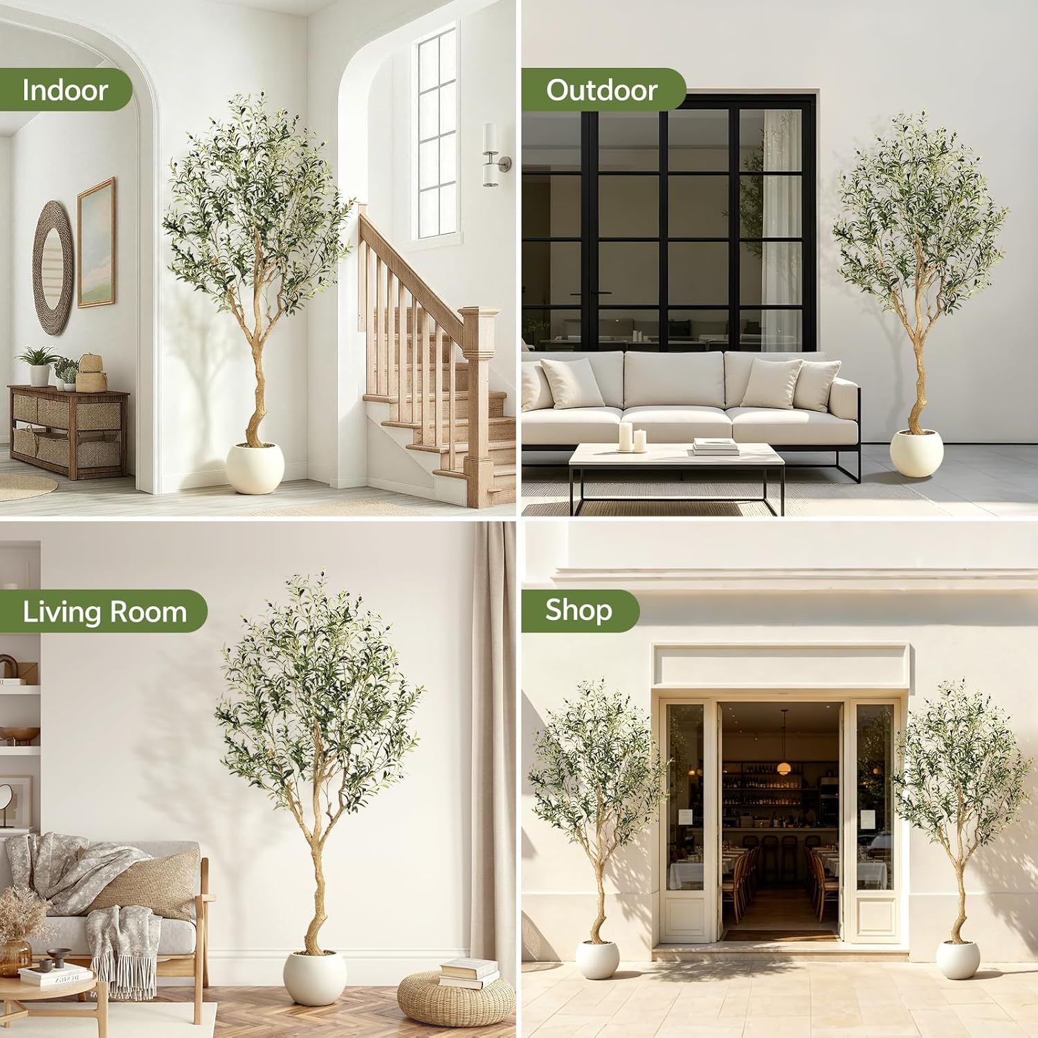Faux Olive Tree / 7ft / Natural / 7 Inch
