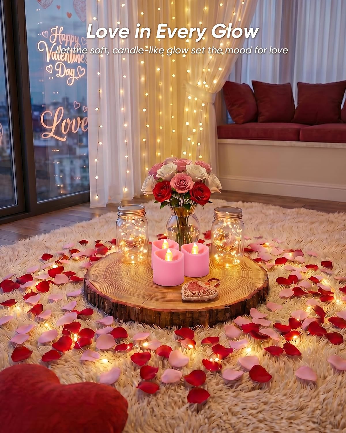 Homemory Pink Flameless LED Votive Tealight Candles & Timer Remote, 24Pack | Battery operated, 400+ hour runtime