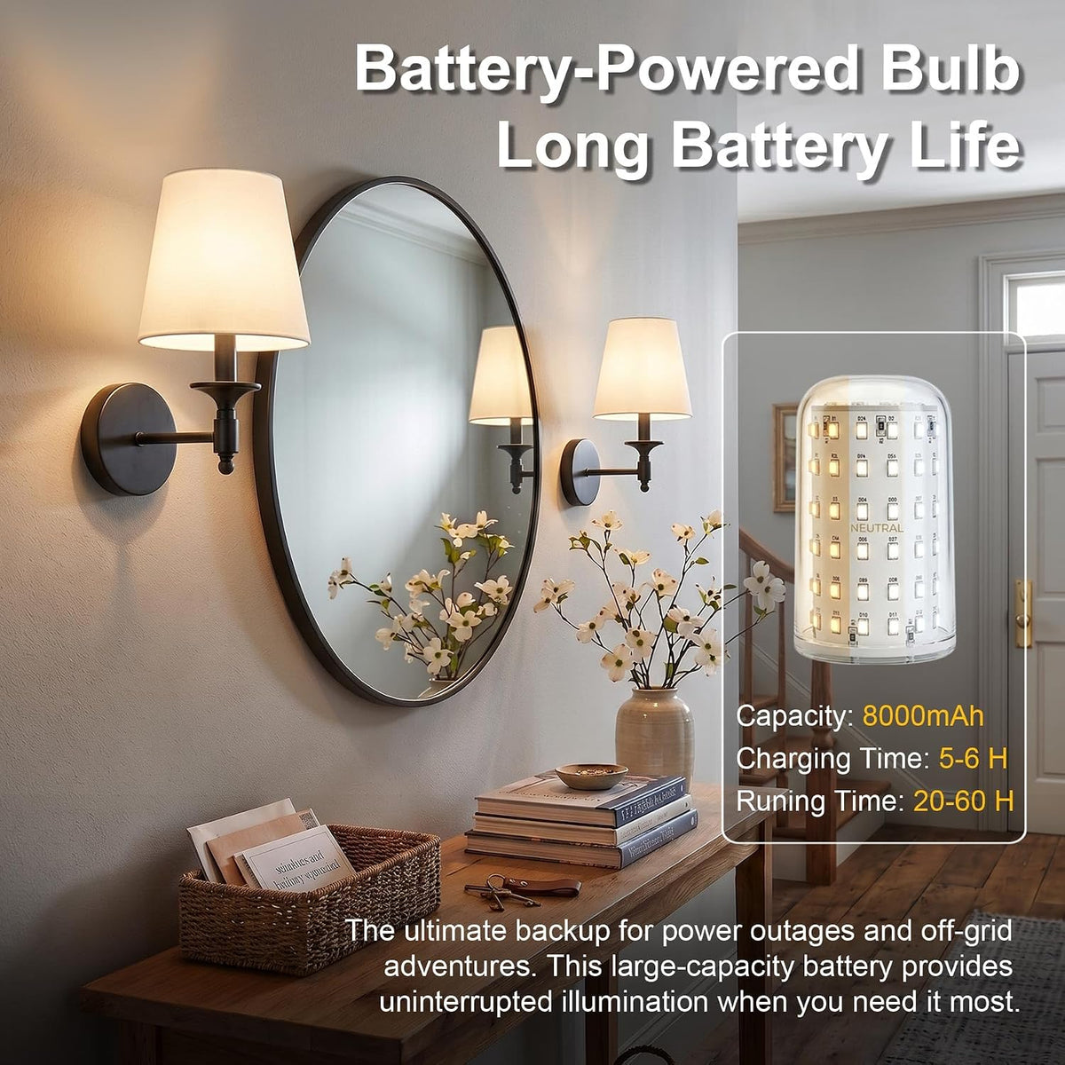 Black Wireless Wall Sconce Set of 2, Battery Operated Wall Lights with Remote Control & 3 CCT Color Temperature
