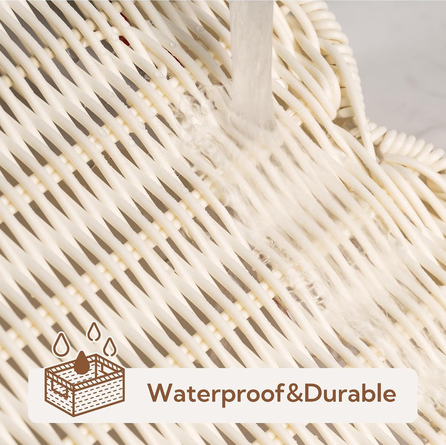 Wicker Serving Trays / Off White