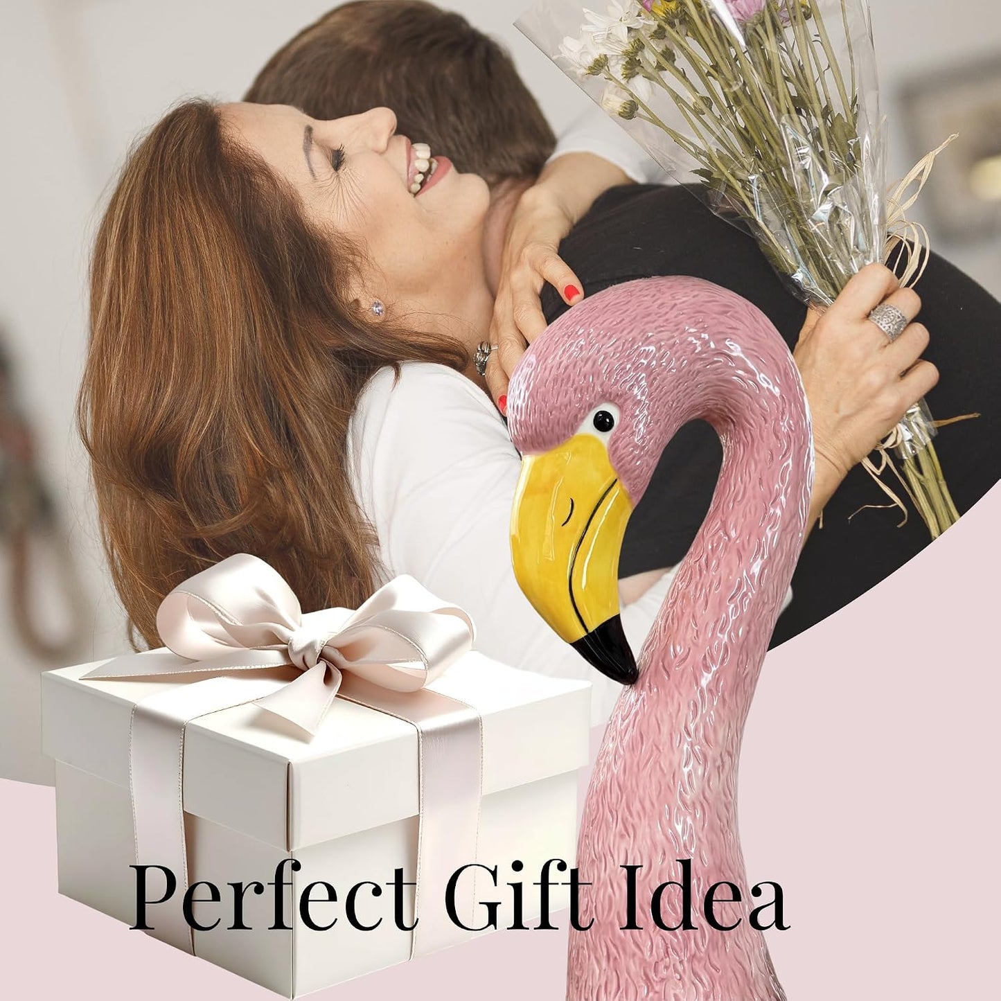 Ceramic Flamingo Vase Large / Pink