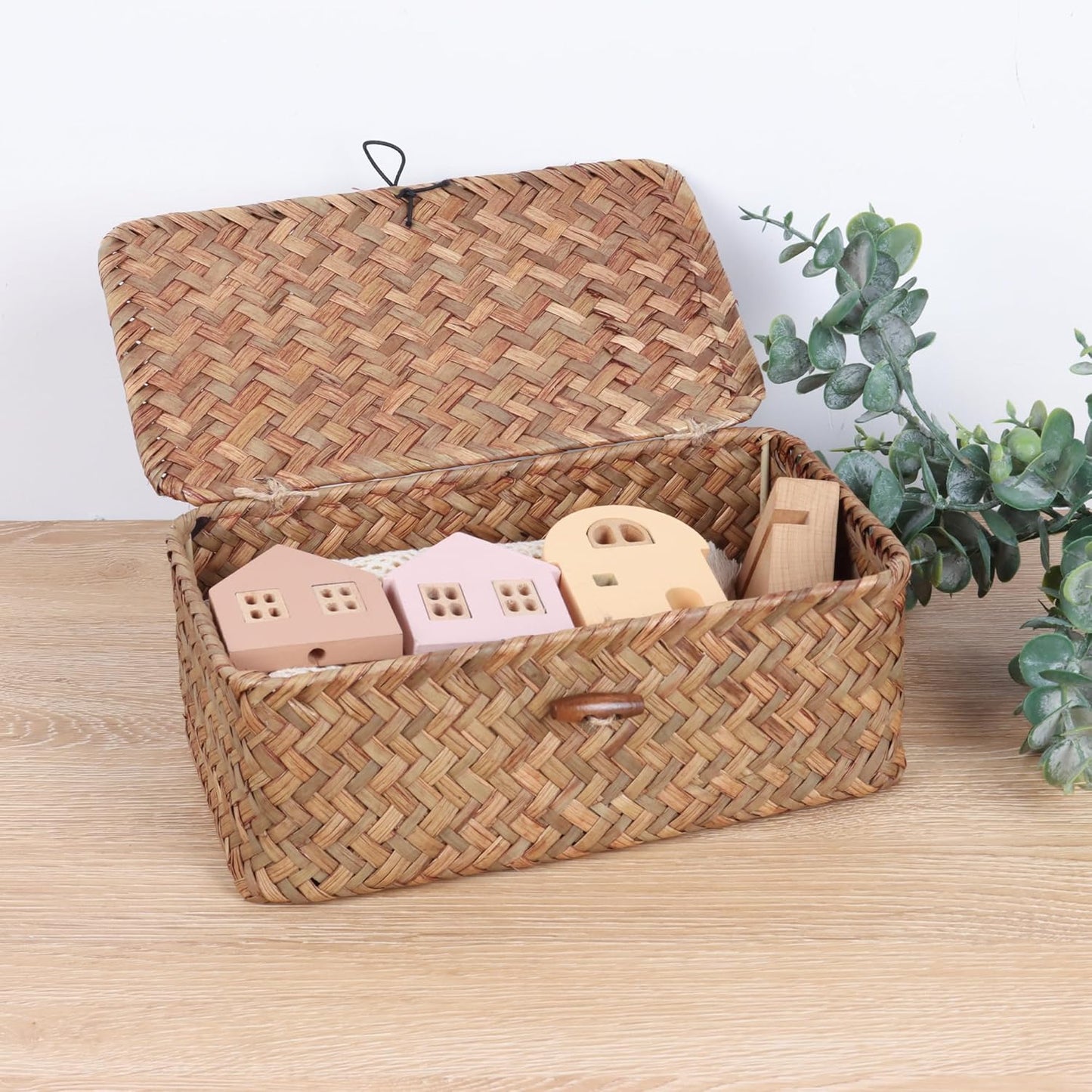 FEIALNDUO Wicker Shelf Baskets / Small / Coffee