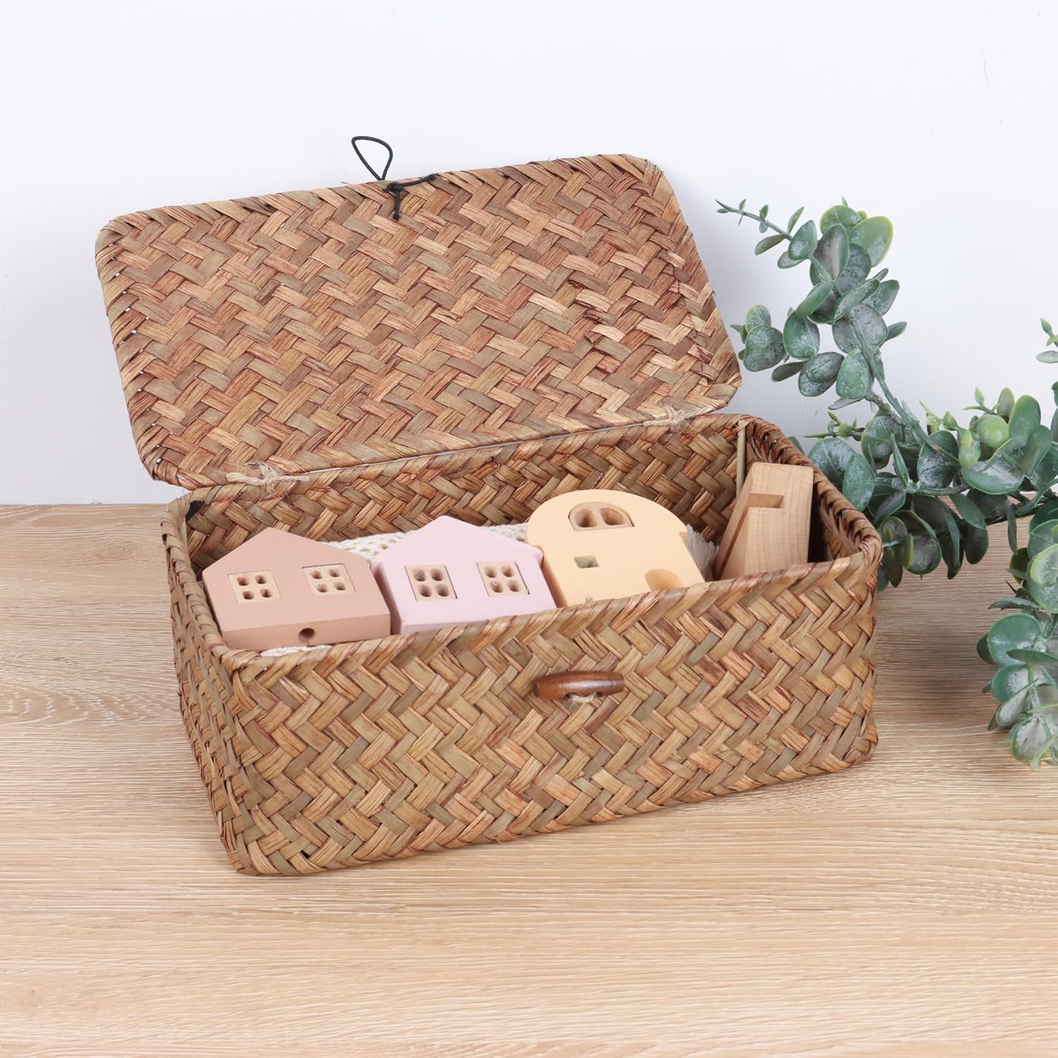 FEIALNDUO Wicker Shelf Baskets / Small / Coffee