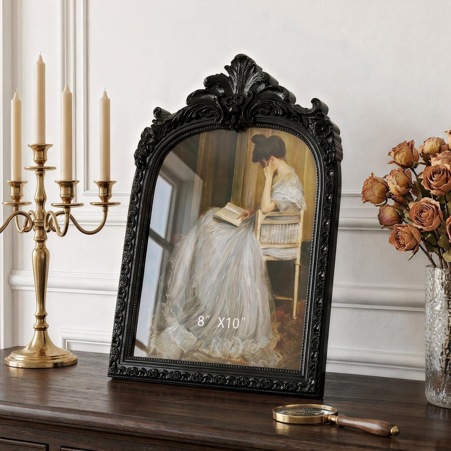 Black Picture Frame Vintage Frames / Black Arch / 8 x 10