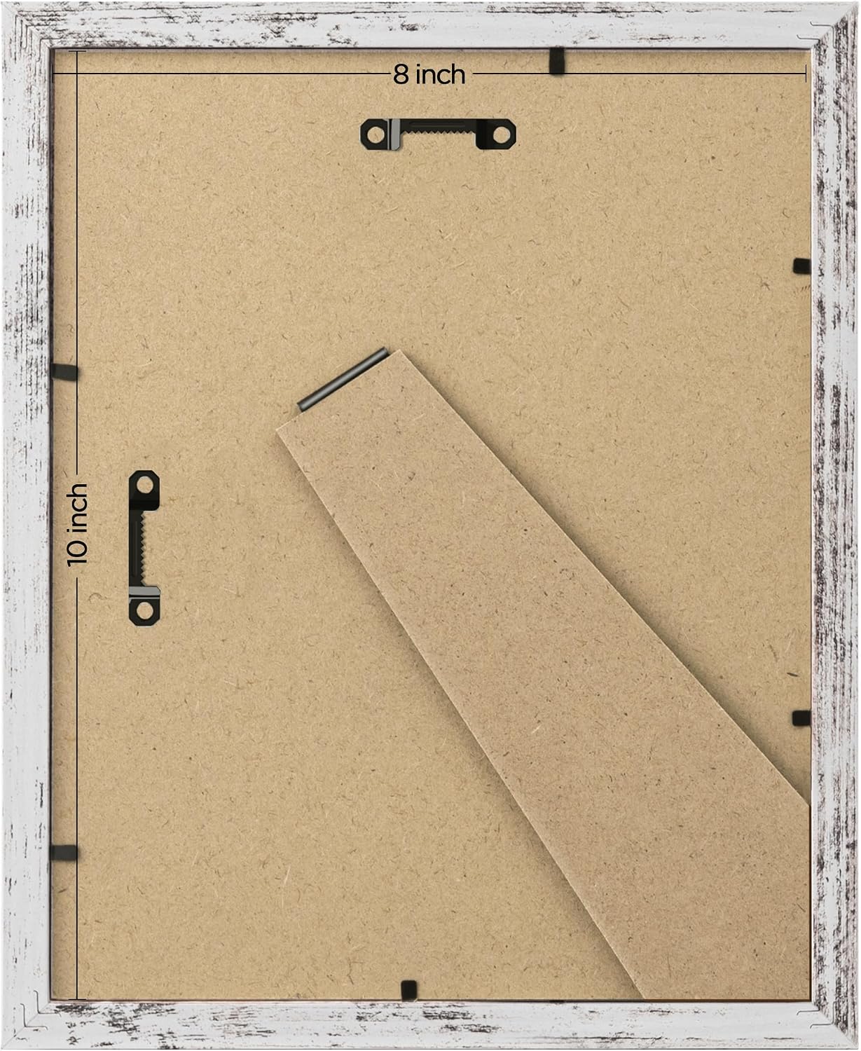 eletecpro 8x10 Picture Frames, Acrylic Cover, Distressed White, Set of 10 | Display Photo 5x7 with Mat or 8x10 without