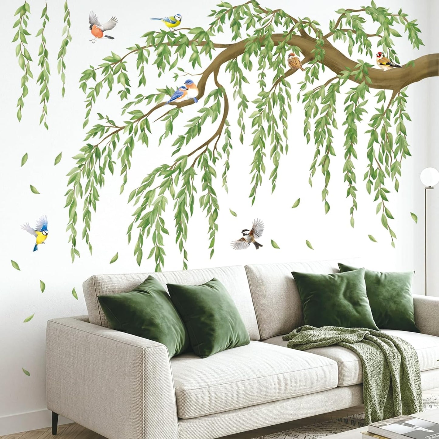 Leaves & Birds Wall Stickers / Green