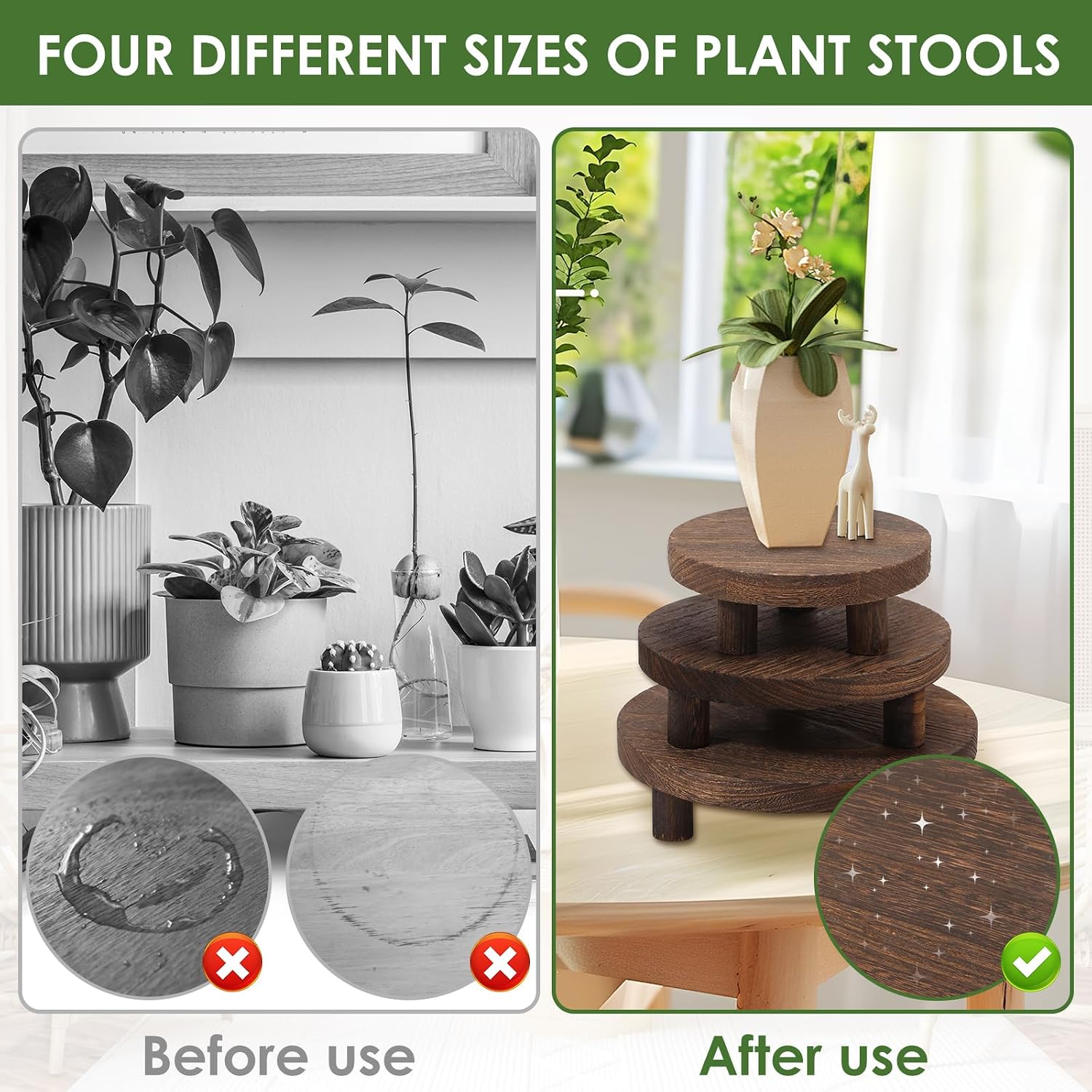 Flower Pot / Tiered Tray Round Risers Decor / Set of 4