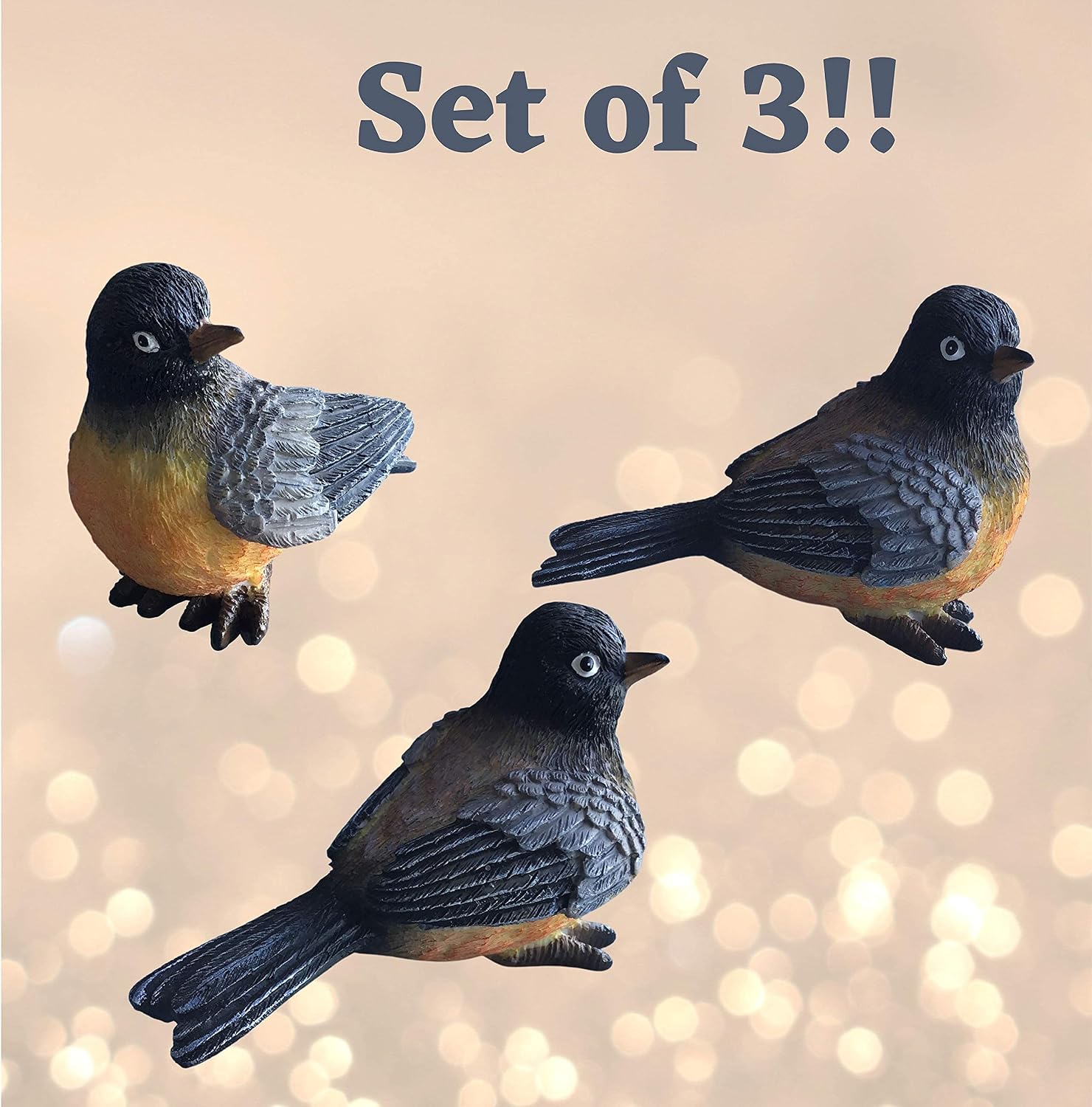 Robin Bird Figurines / Set of 3