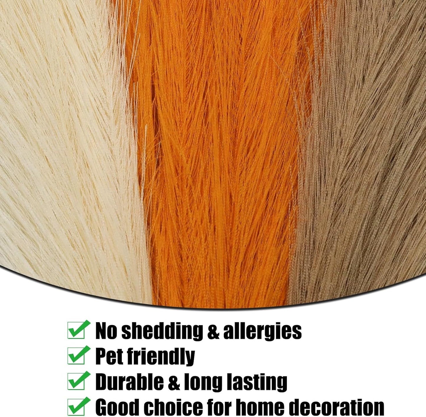 Faux Pampas Grass Fluffy Artificial Orange Pompas Grass / Orange Series / 21.6 Inch / Set of 30