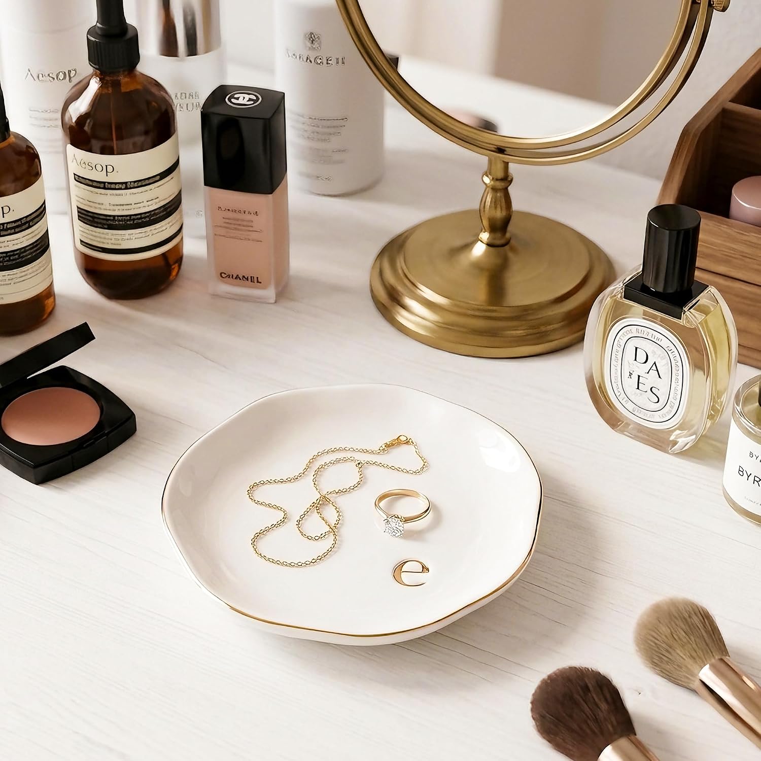Ceramic Jewelry Tray / E / White