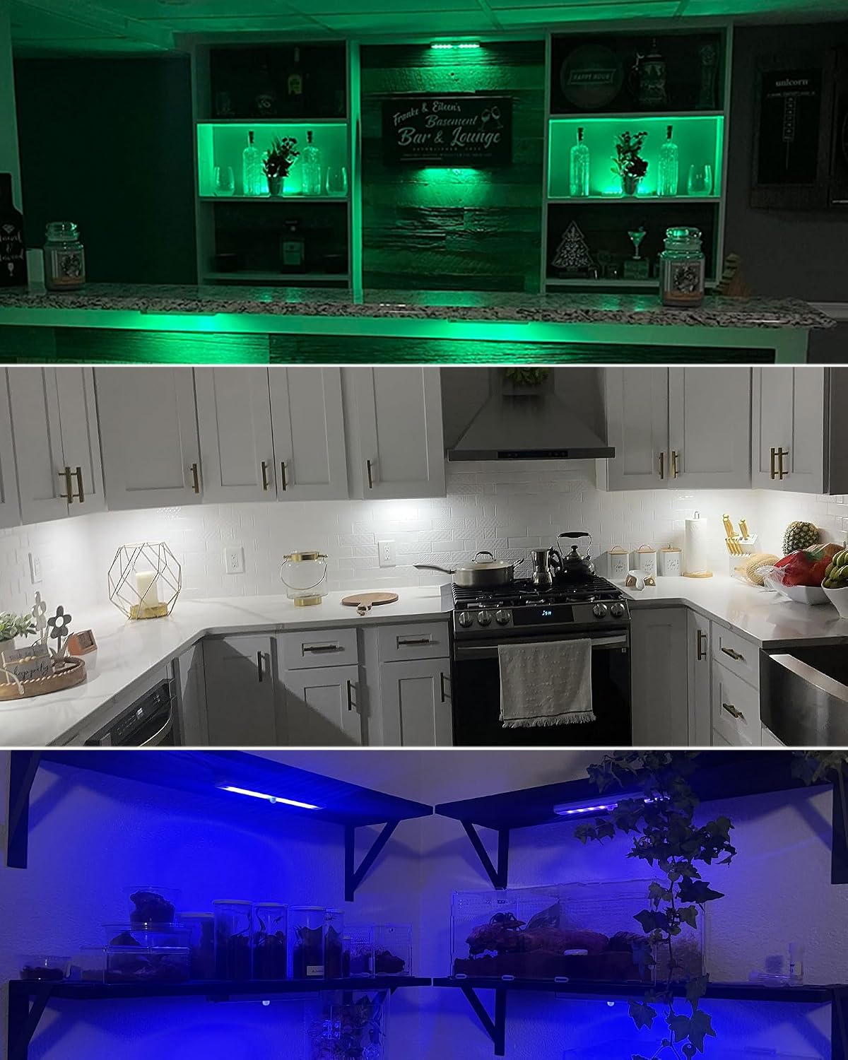 Under Cabinet Lights Wireless, 48-LED Under Cabinet Lighting Rechargeable, Closet Light with Timer & Dimmable, Under