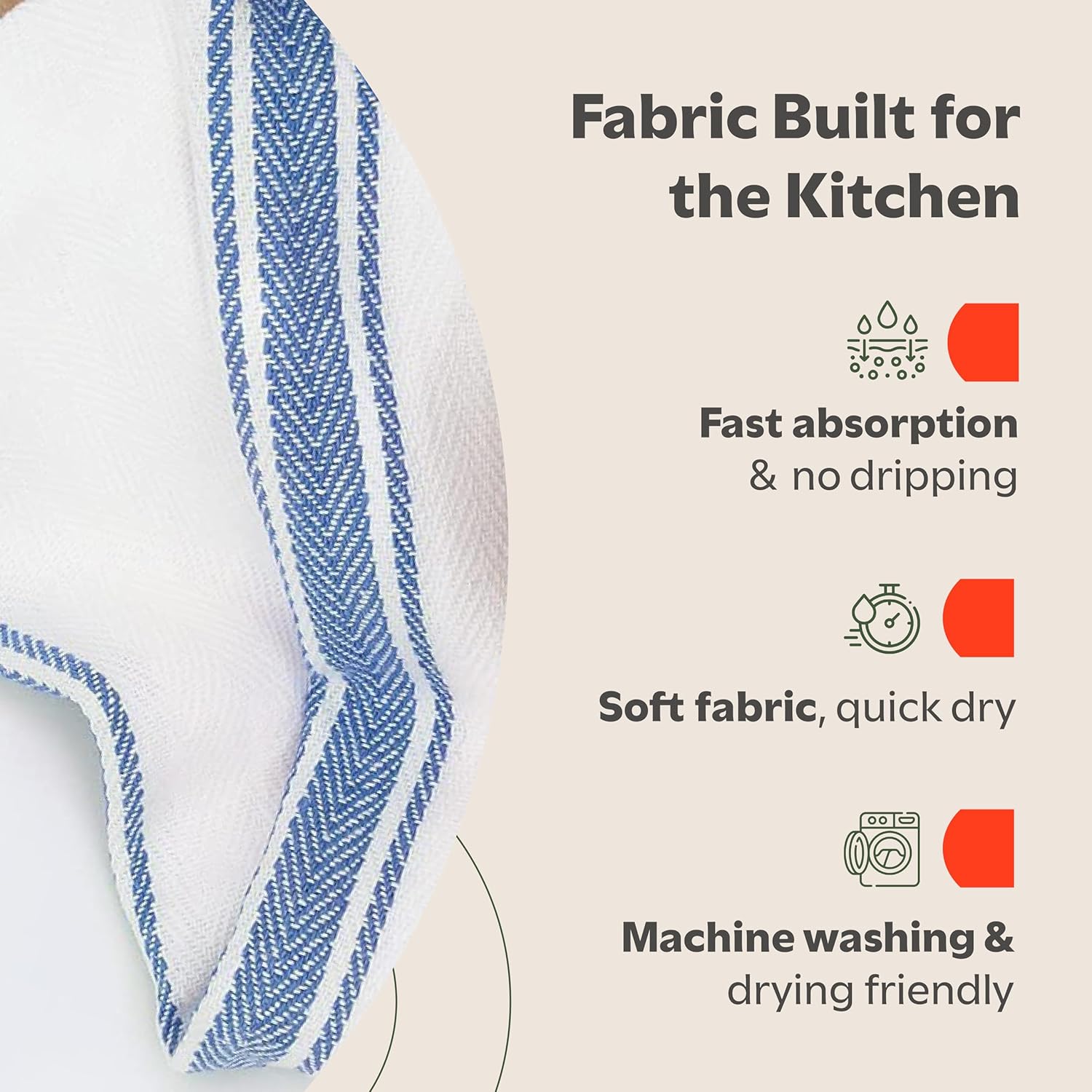 Zeppoli Classic Dish Towels - 15 Pack - 14" by 25" - 100% Cotton Kitchen Towels - Reusable Bulk Cleaning Cloths - Blue