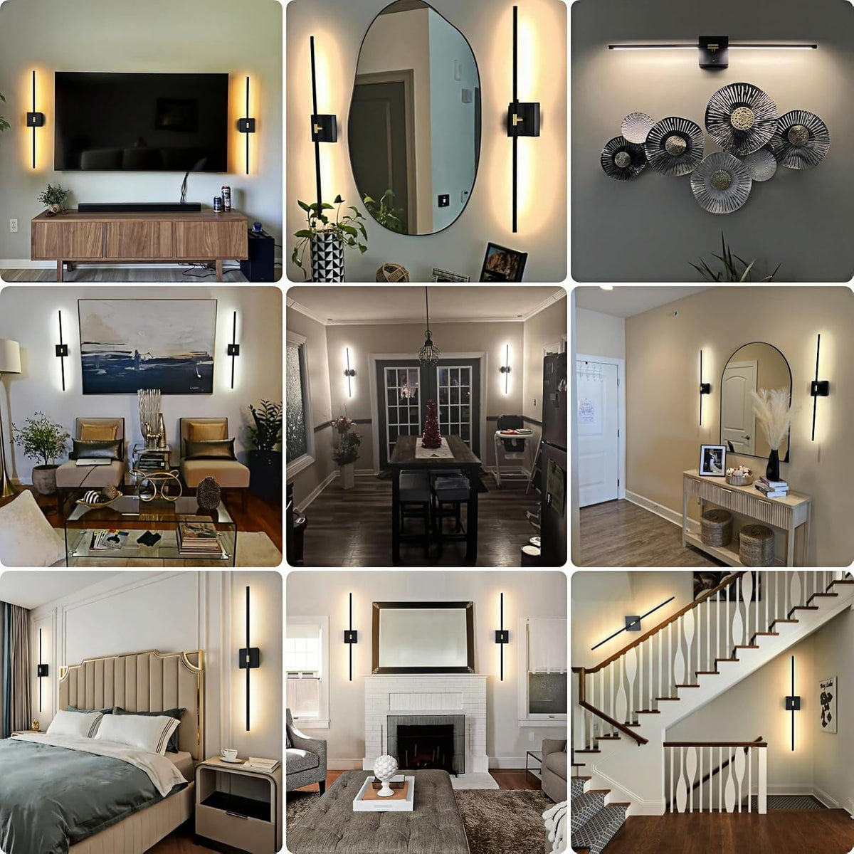 Battery Operated Wall Sconces Set of 2: 10000mAh Rechargeable Wireless Wall Lights, 360° Rotatable Magnetic Wall Lamp
