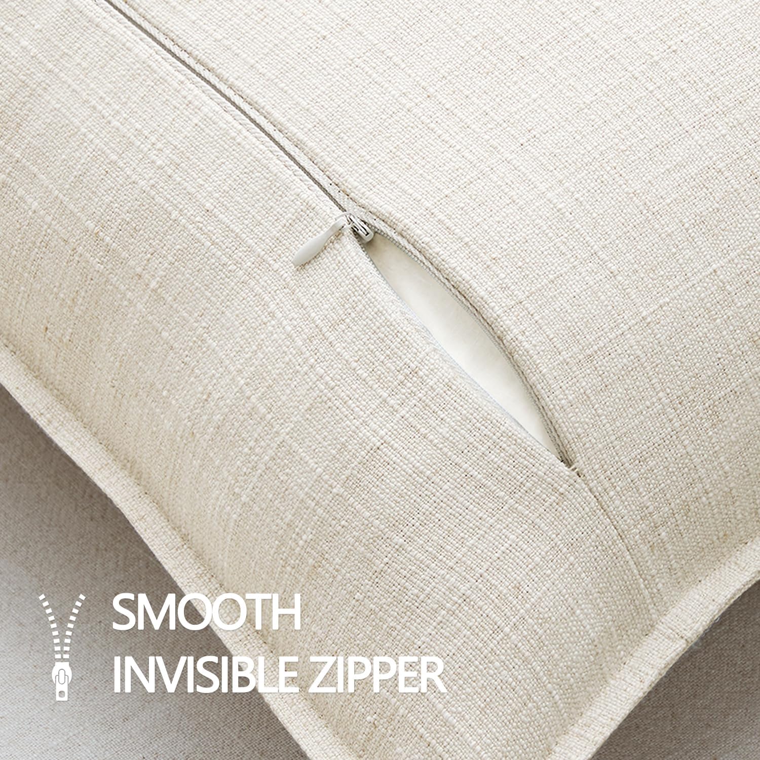 Decorative Pillow Covers / 18 x 18 / Natural Beige / Set of 2