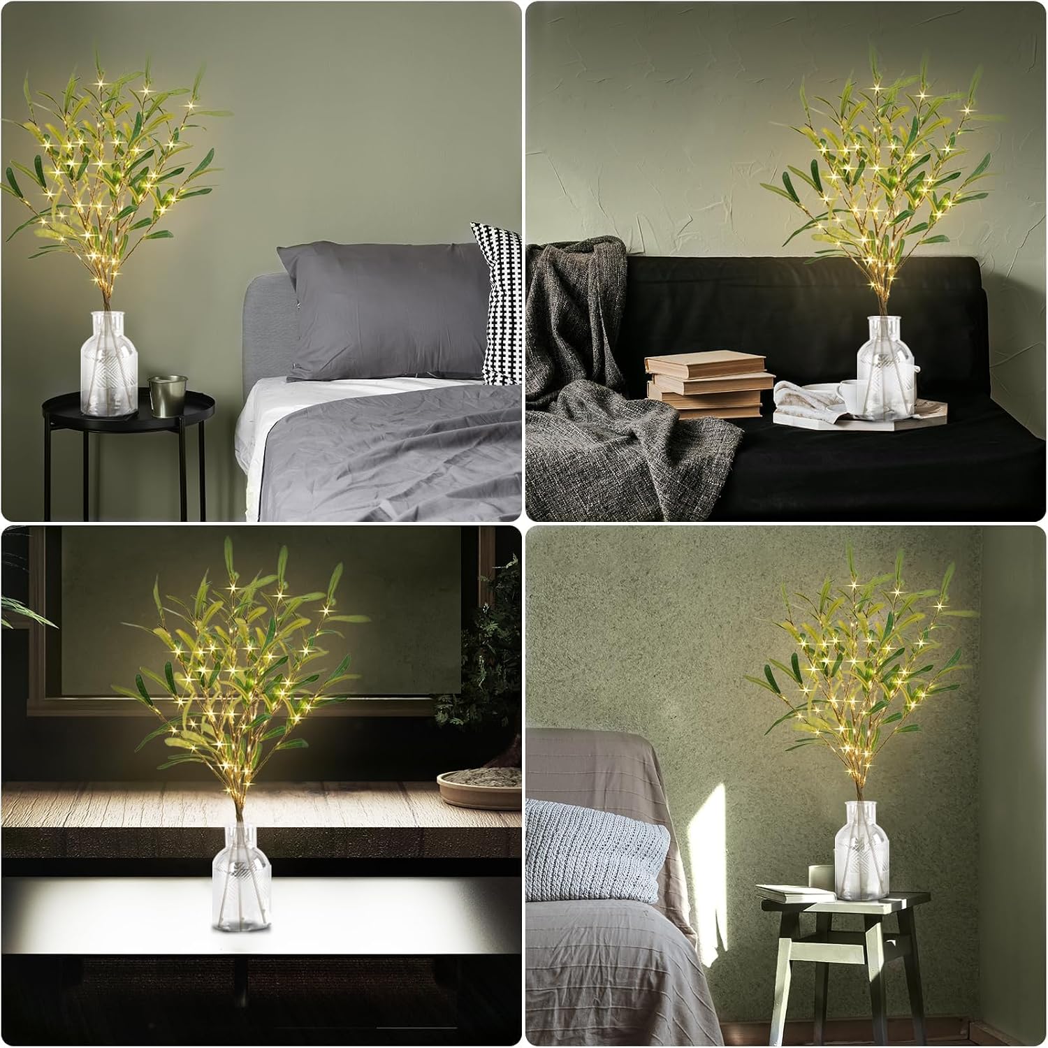 Battery Operated Lights / Olive / 33 Inch