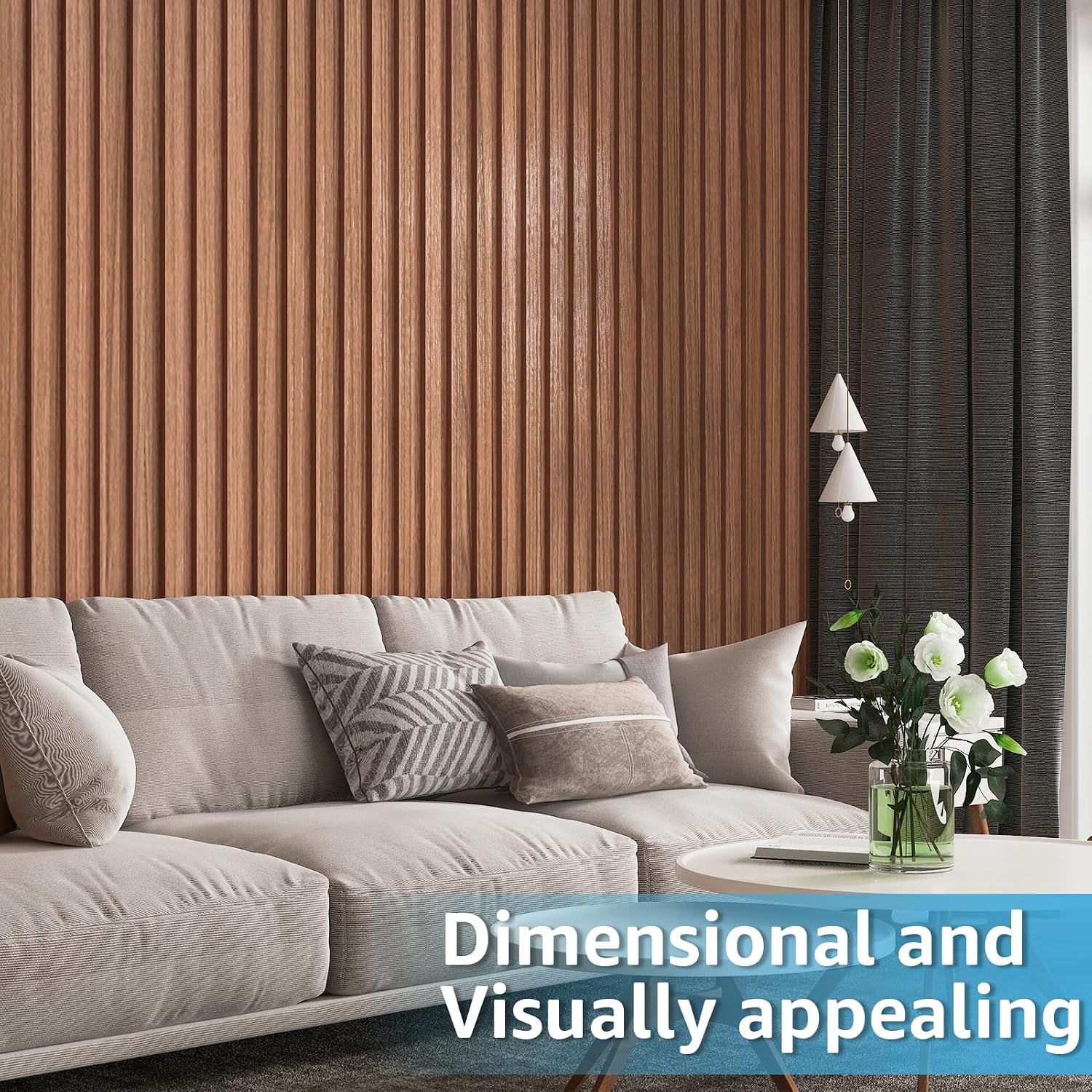 WPC Wainscoting Panels / 96 x 6 / Wood Finish / Warm Teak-square / Set of 8
