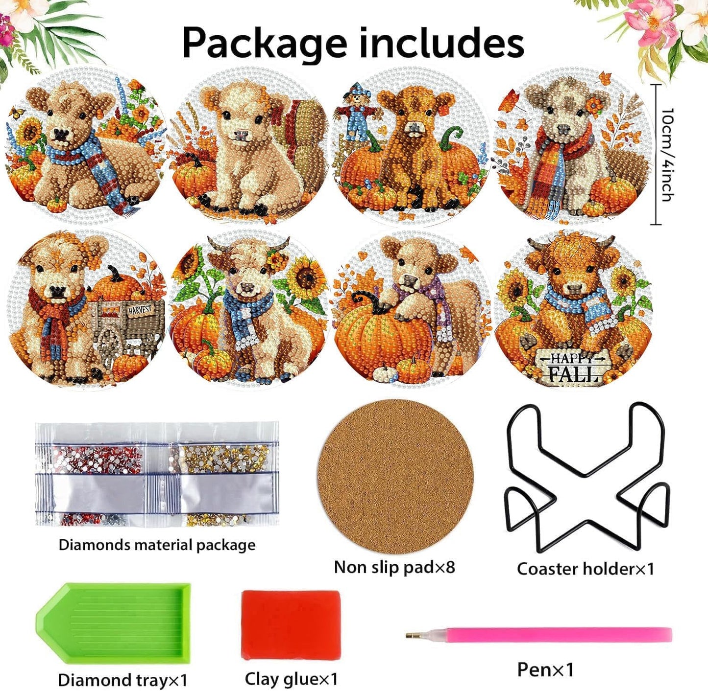 Holder Cork Pads / Fall Cow / Set of 8