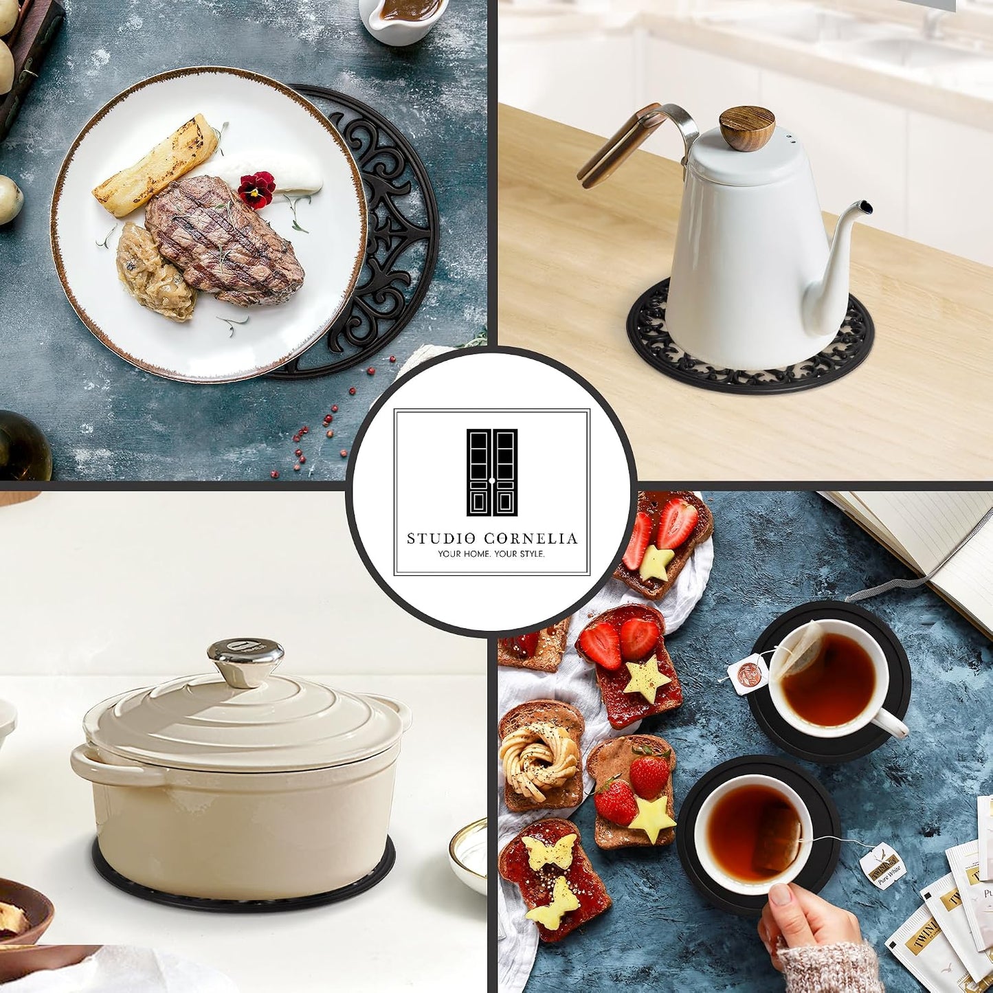 Pans and Dishes + 4 Coasters