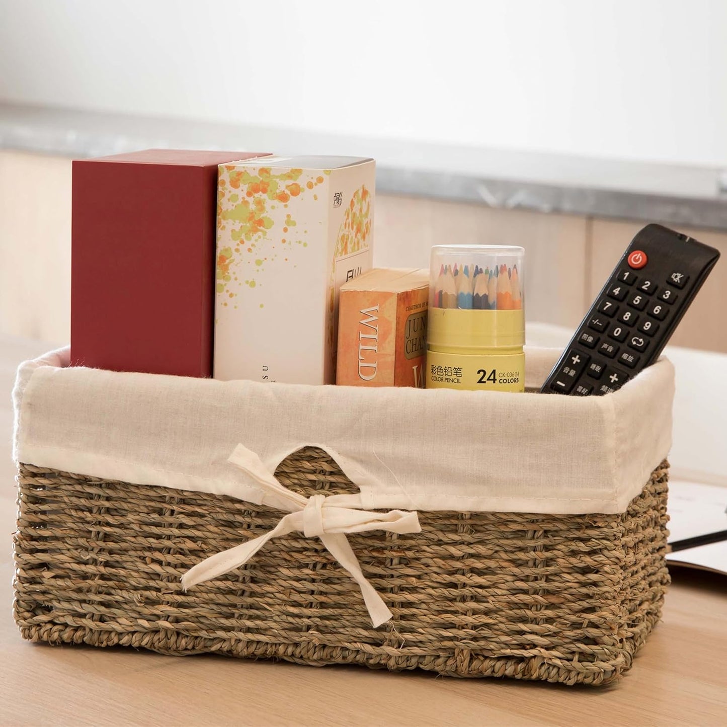 Wicker Basket / Wicker Basket for Gifts / White