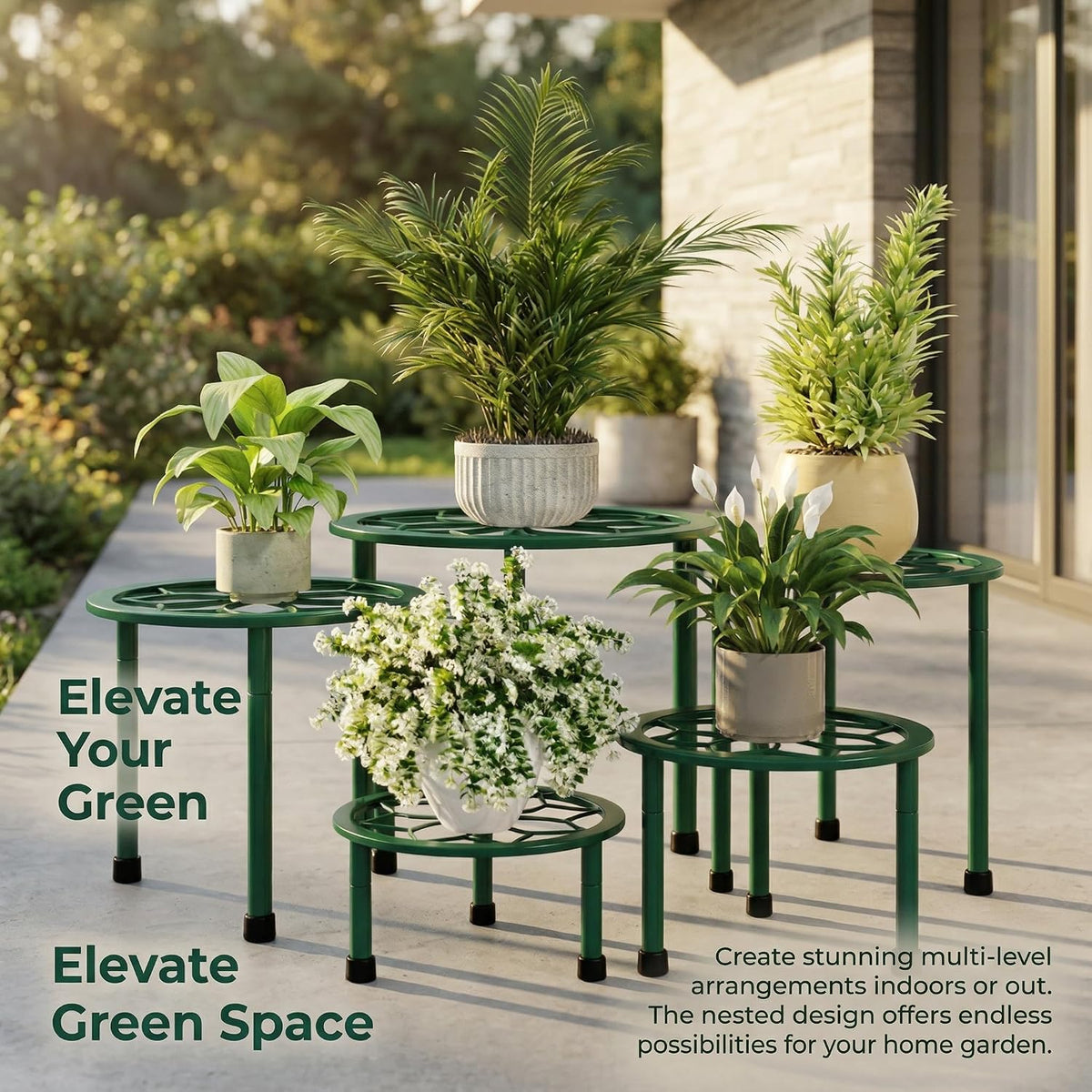 Metal Plant Stand Indoor Outdoor,Indoor Plant Stands for Patio Rust Proof,Heavy Duty Flower Pot Stands for Multiple