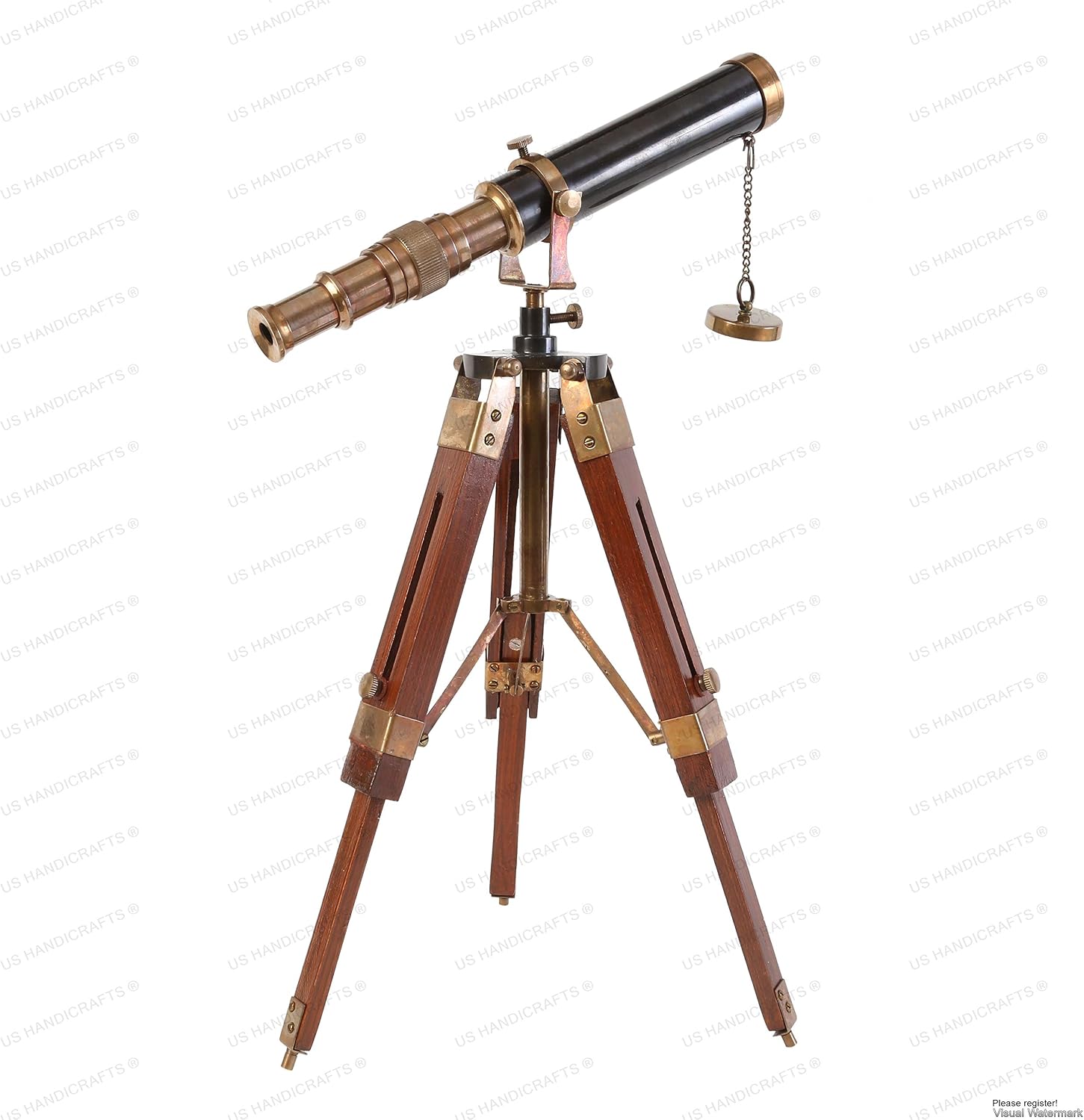 Vintage Brass Antique /Black on Tripod Stand / Style 2 / Brown
