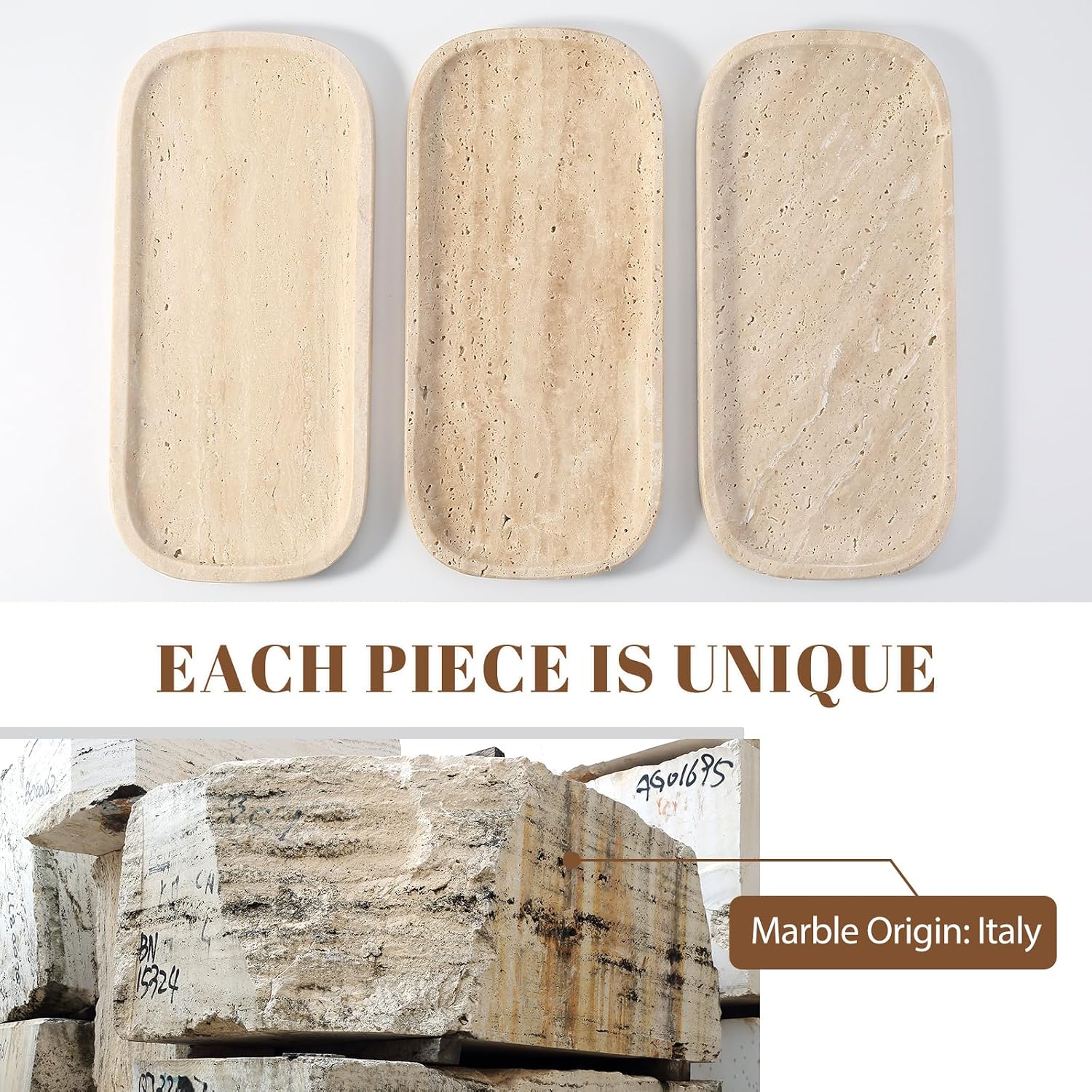 Tray / Marble Vanity Tray / 10 x 4.72 / Travertine