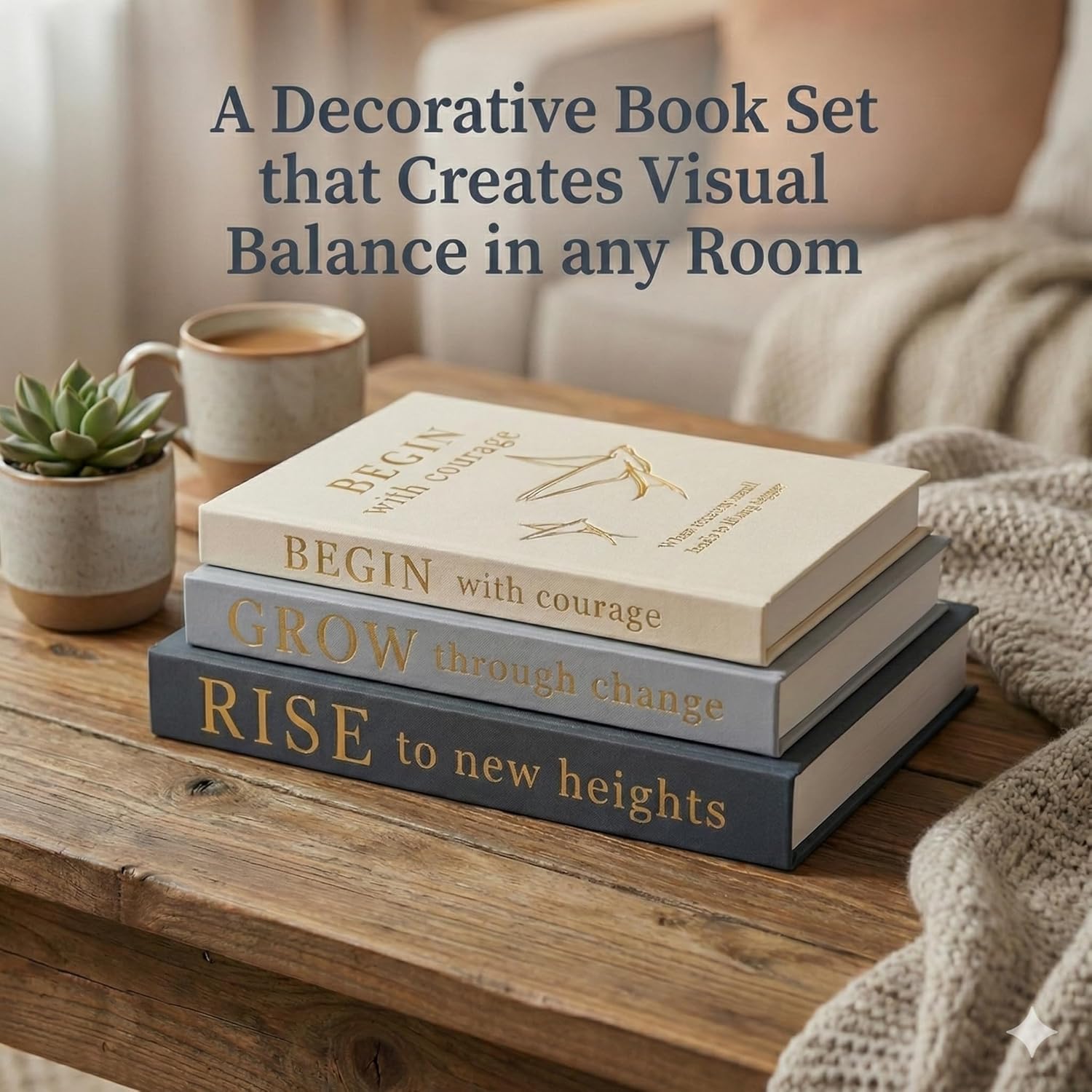 Decorative Books / Coffee Table Books / Blue Tones - Blue, Blue/gray, and Beige / Set of 3