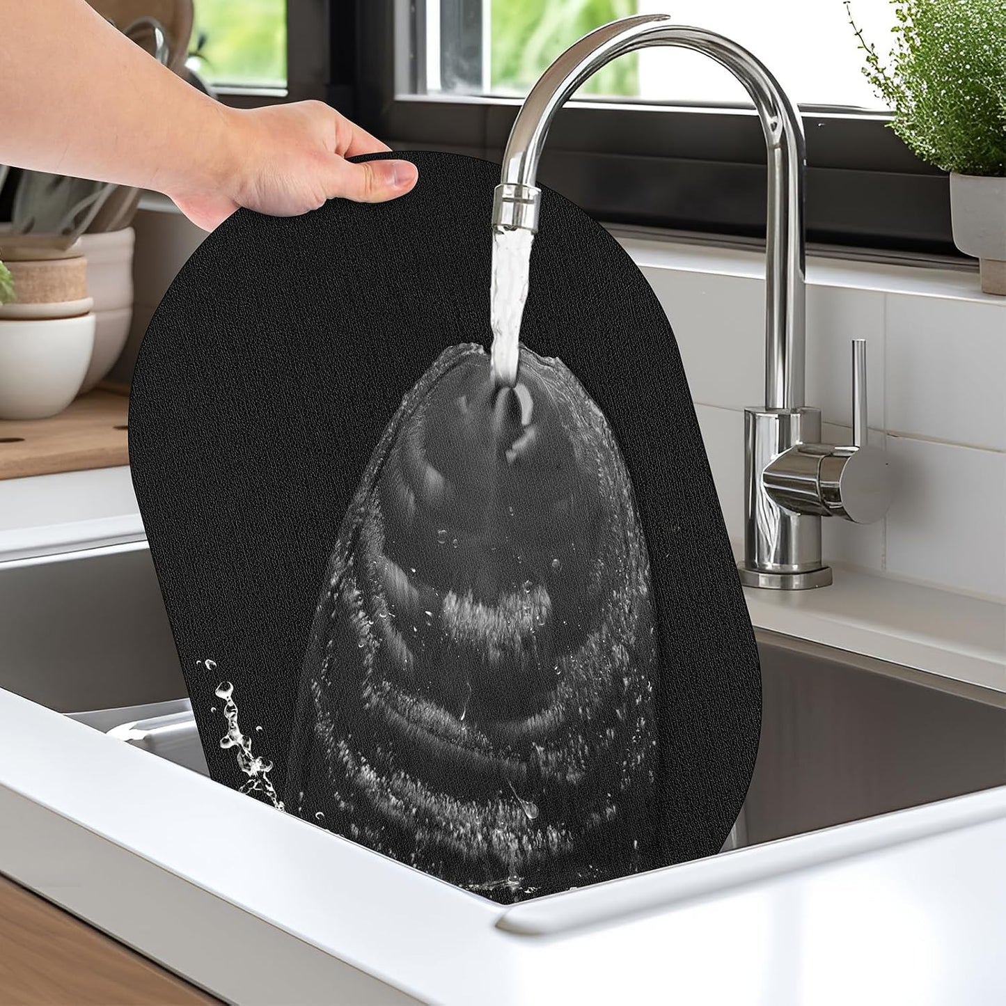 Placemats for Dining Table Set of 6 Non-Slip, Heat Resistant Oval Leather Placemat Double Layer, Waterproof Table Mats