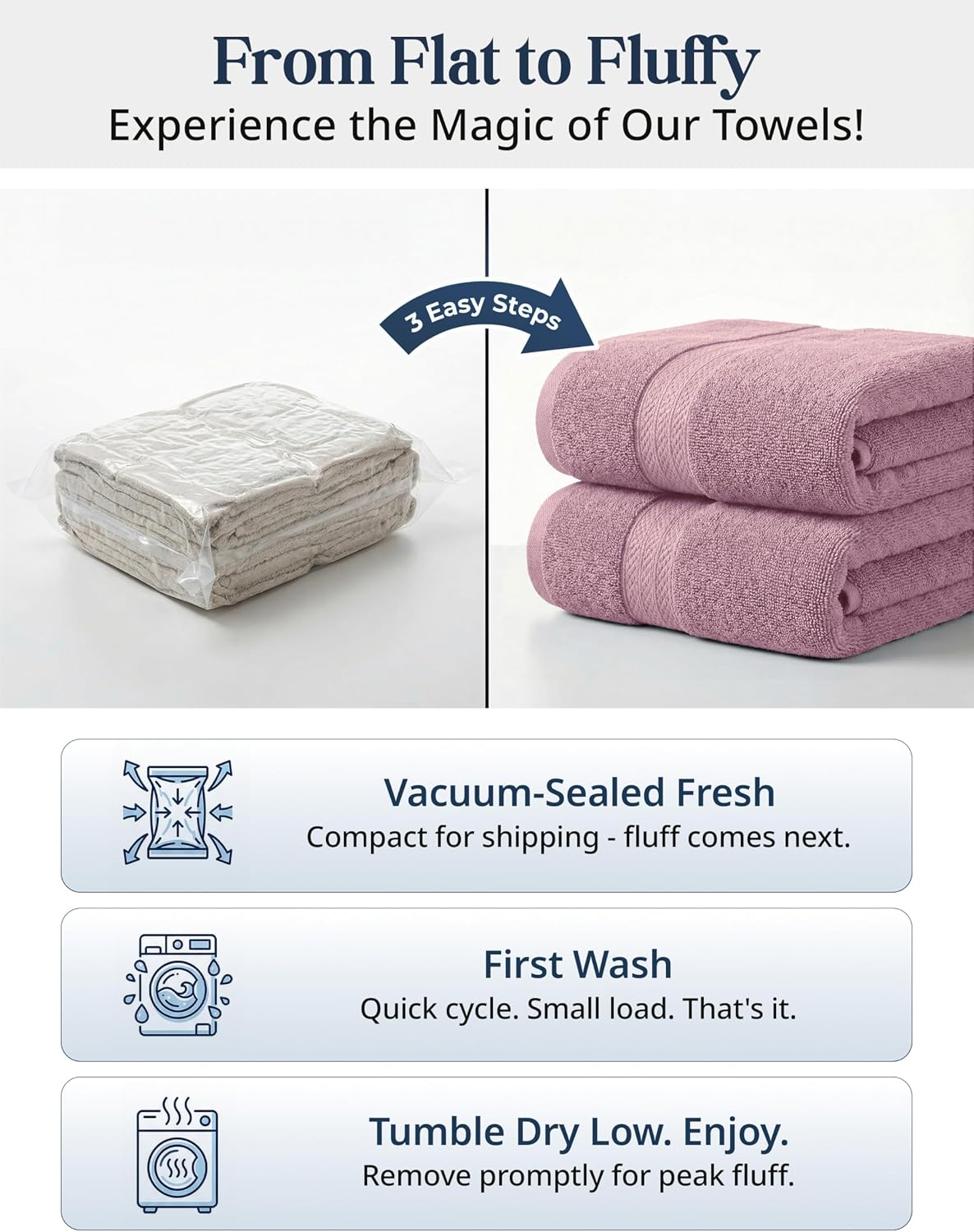 LANE LINEN Bath Towel Set Absorbent Quick Dry 100% Cotton - Wishful Mauve | Cotton Bath Towel Set - OEKO-TEX Certified
