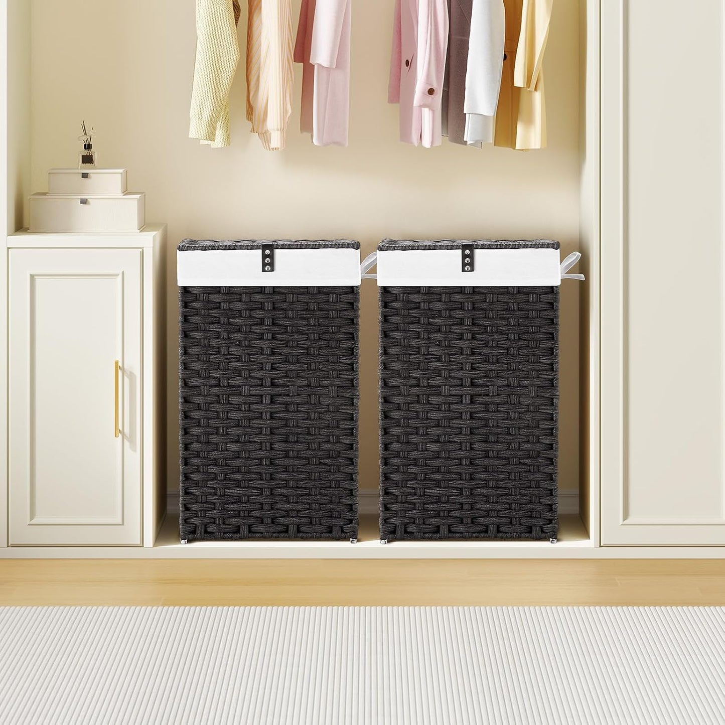 2 Removable Liner Bags & 2 Mesh Bags / Black / 13.4 x 13.4 x 21.7 / 60L