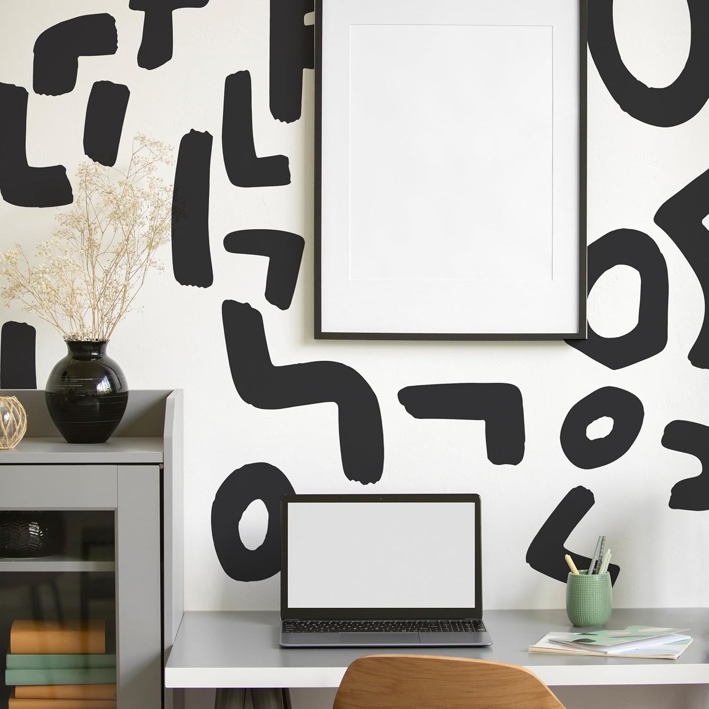 Abstract Shape Wall Decals / Black Irregular Wall Decals