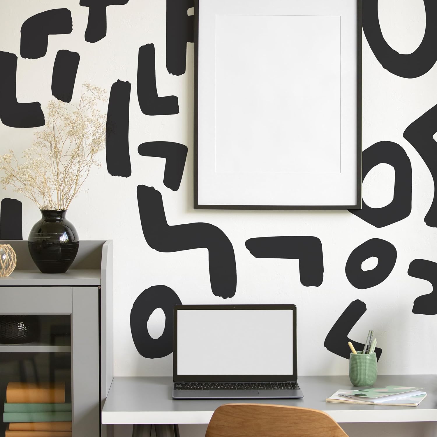 Abstract Shape Wall Decals / Black Irregular Wall Decals