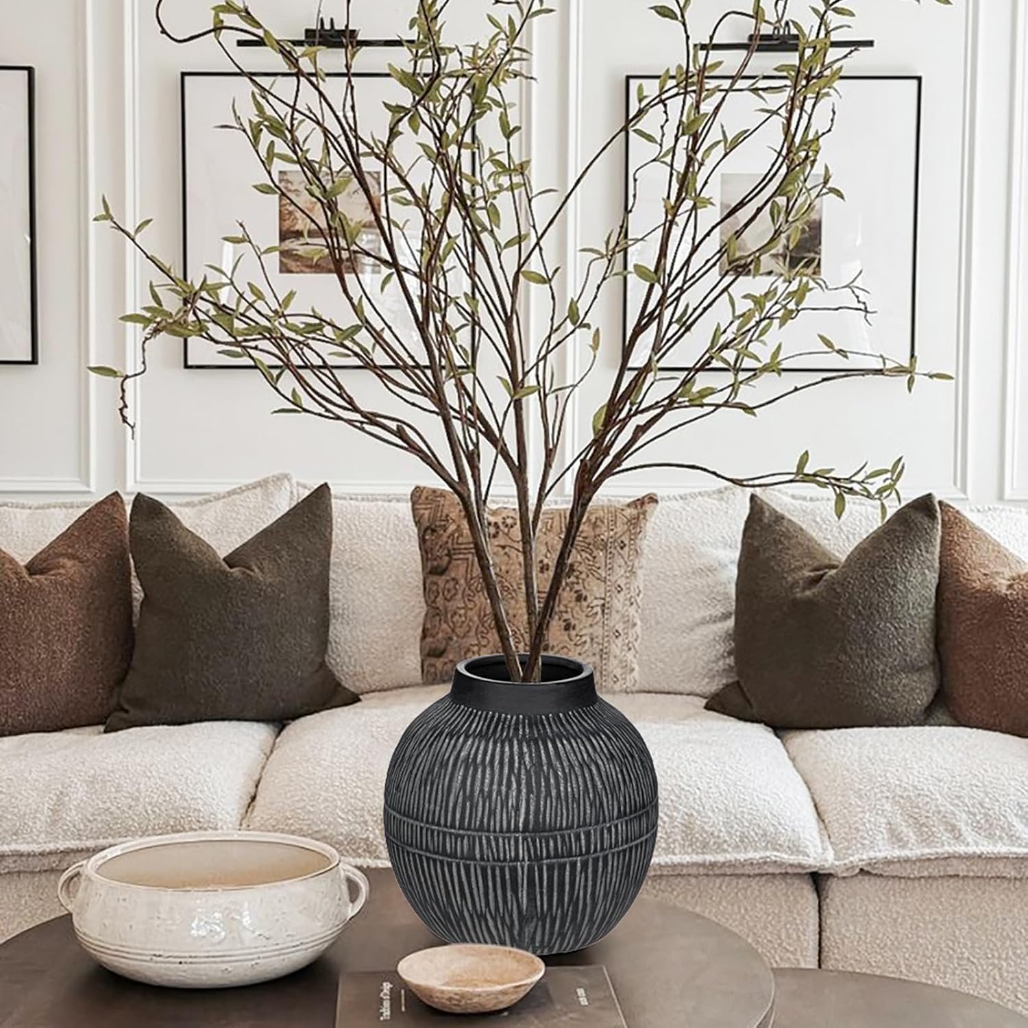 7" Short Rustic Vase / 7" Dark Grey