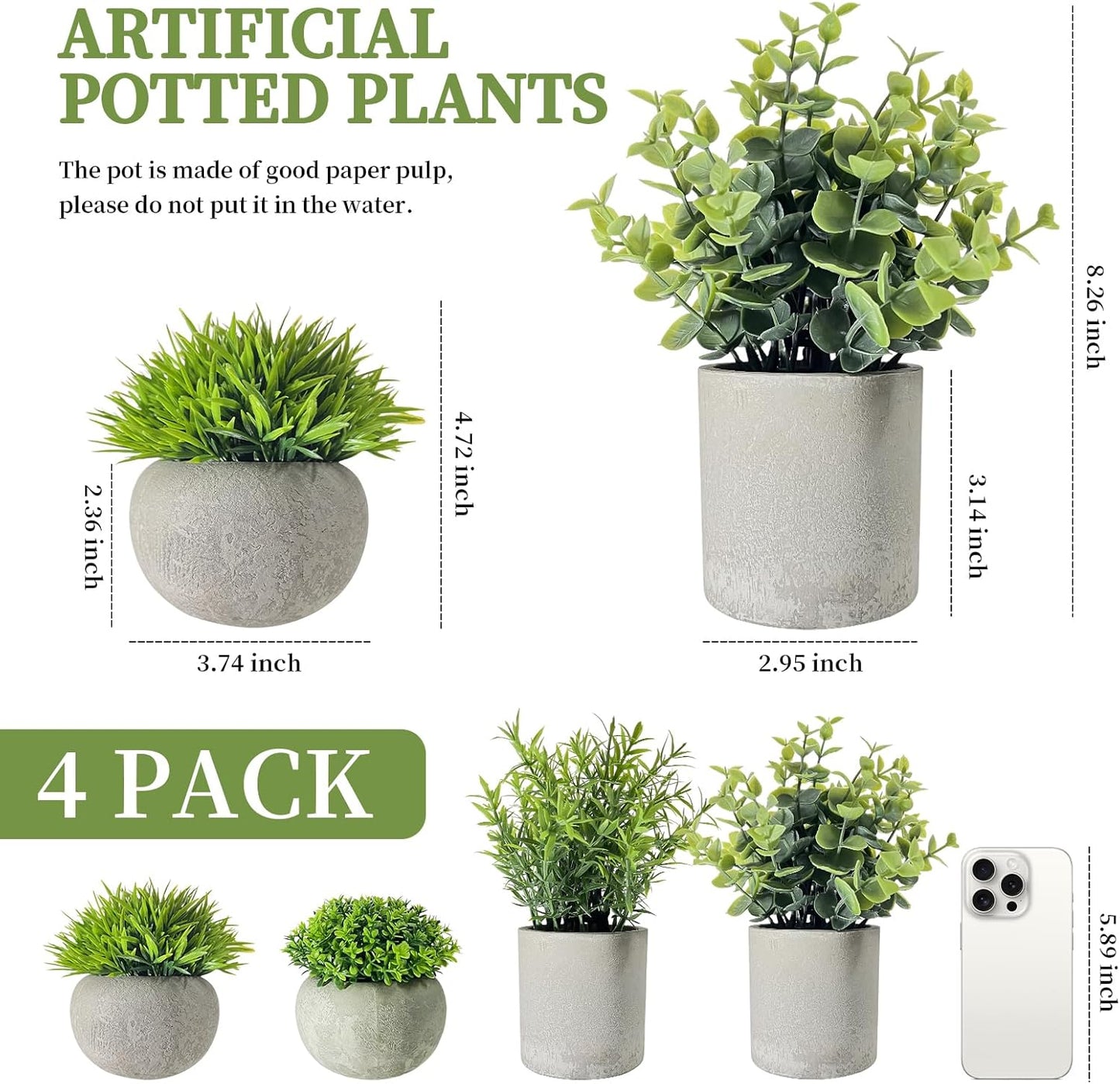 Artificial Potted Plants Small Faux Plants