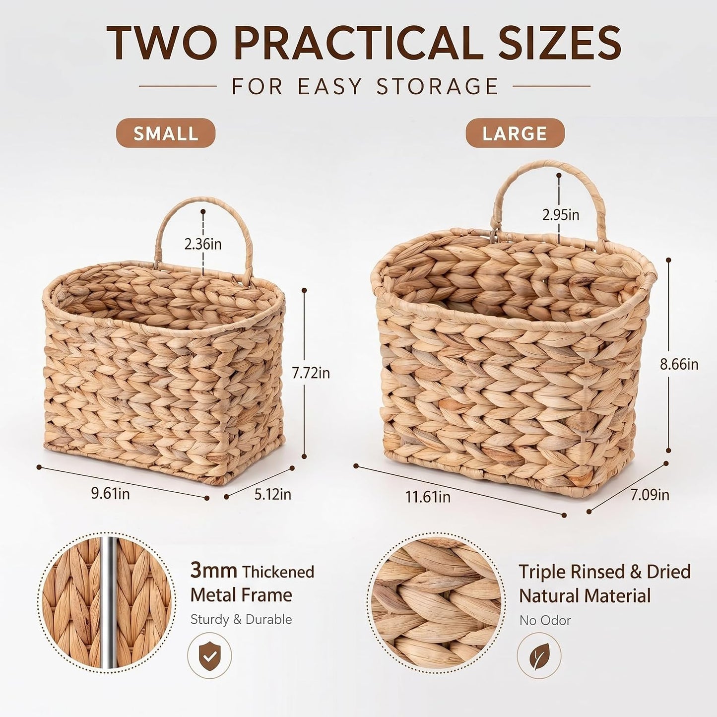 Wicker Hanging Basket / Natural / Set of 2