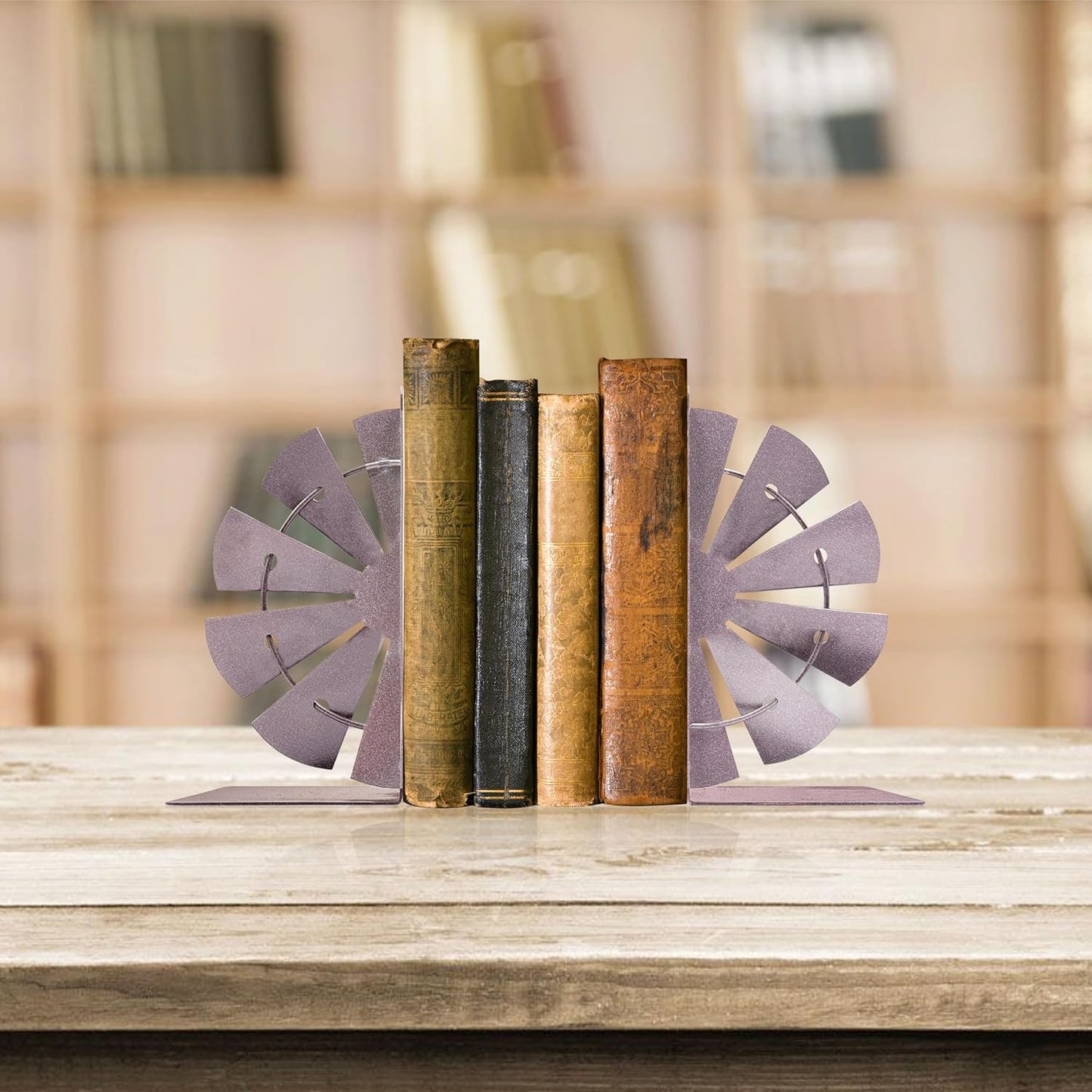 Rustic Windmill Bookends / Decorative Book Holders