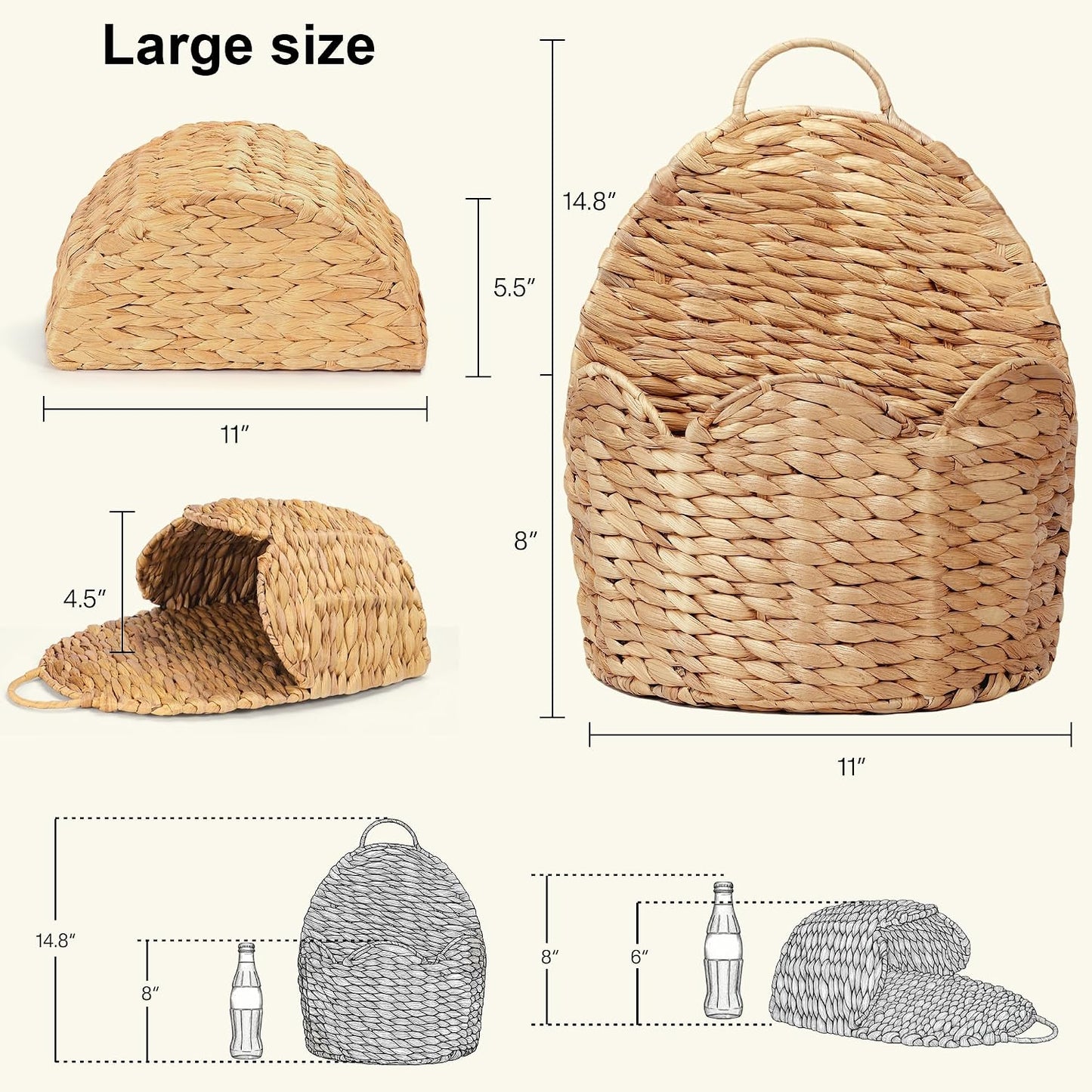 Door Basket Scalloped Hanging Storage Basket / Large