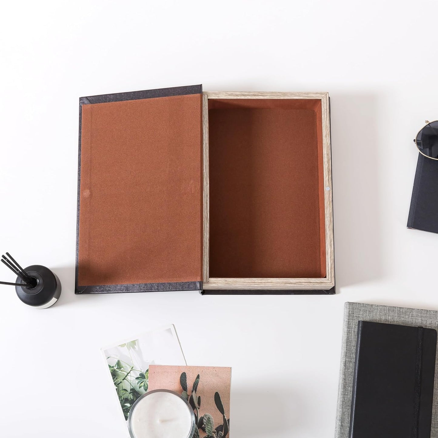 Faux Book Storage Box / Black Moon / 10 x 6.7 x 1.8