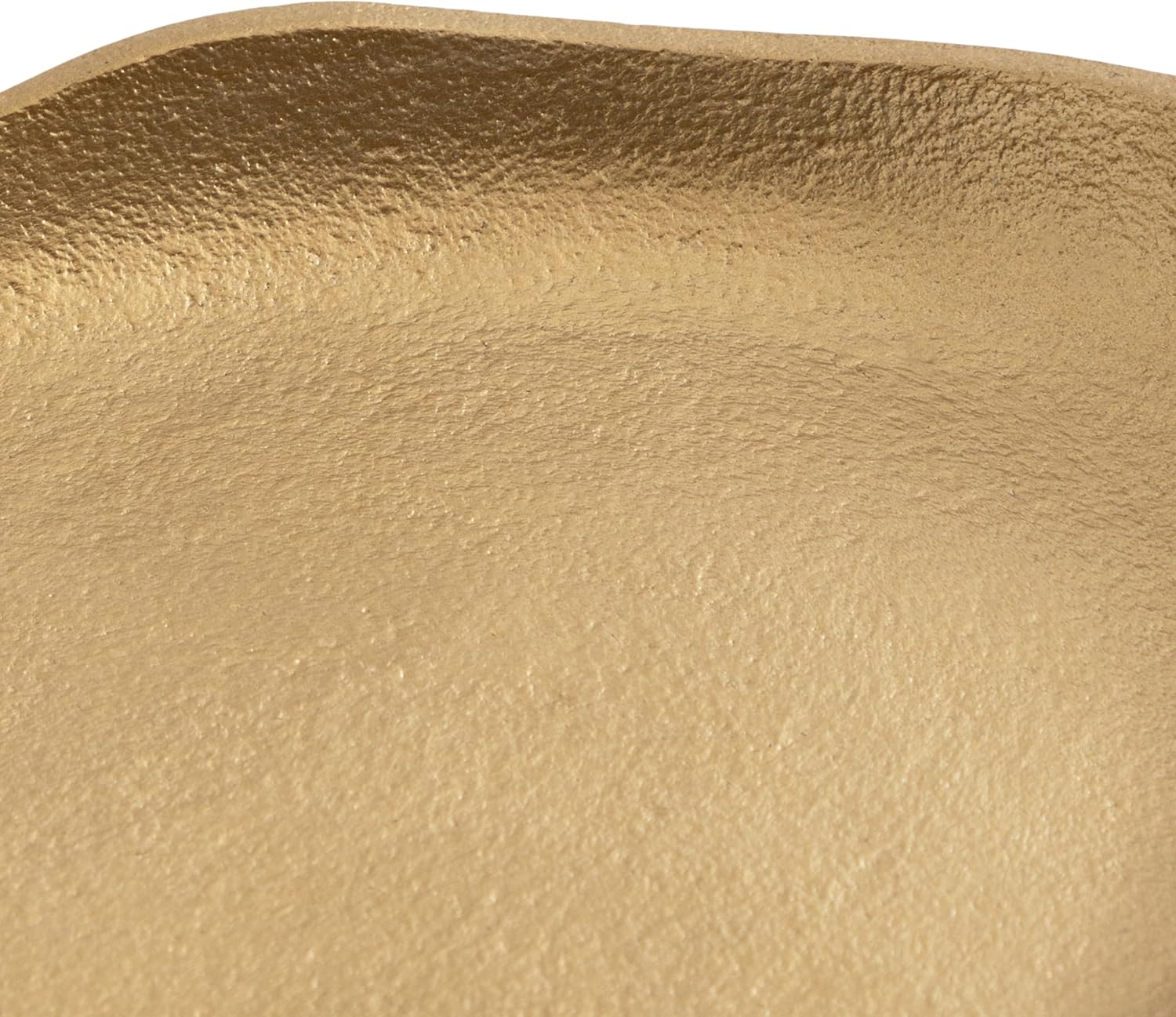 Alessia Modern Decorative Scalloped Oval Footed Metal Tray / Gold / 14 x 8