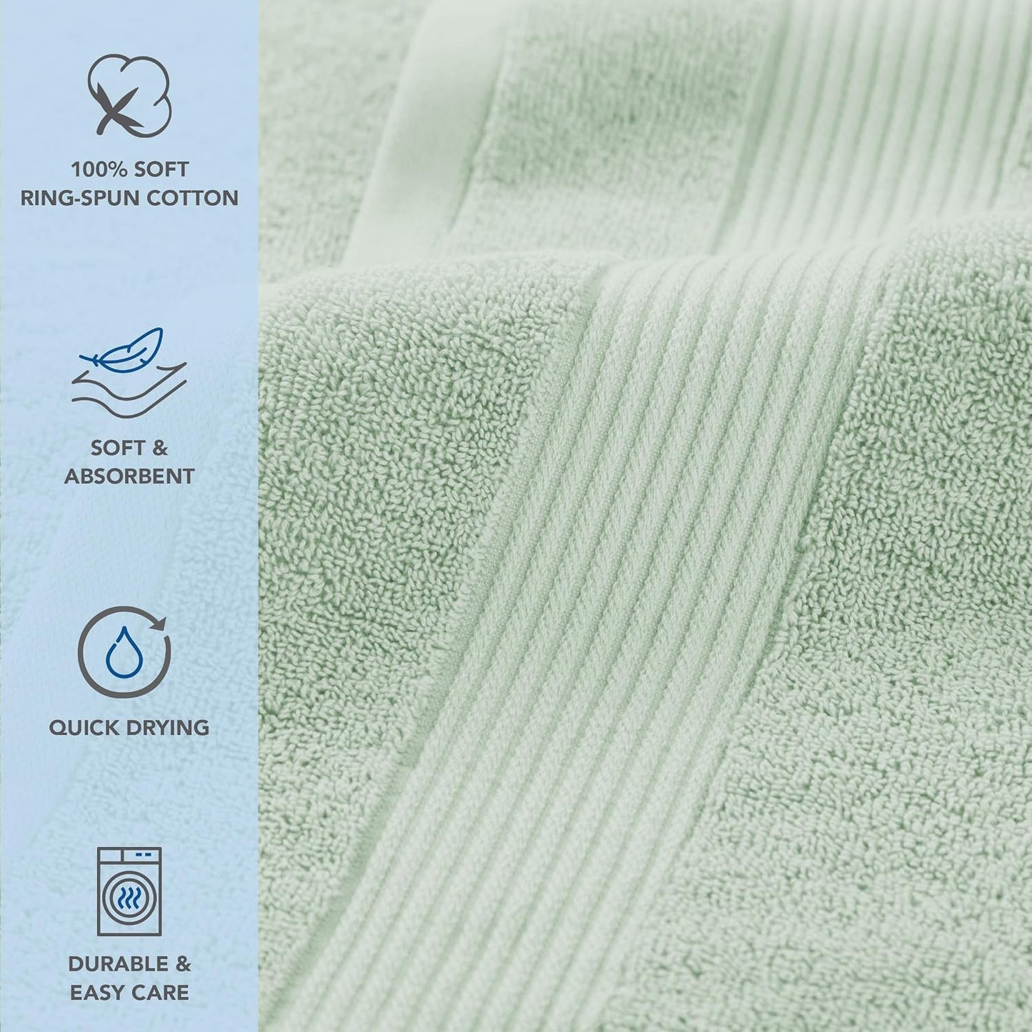 Arkwright Solid 6 Piece Bath Towel Set, 100% Cotton 600 GSM Soft Absorbent Bathroom Towels for Hotel, Spa or Vacation