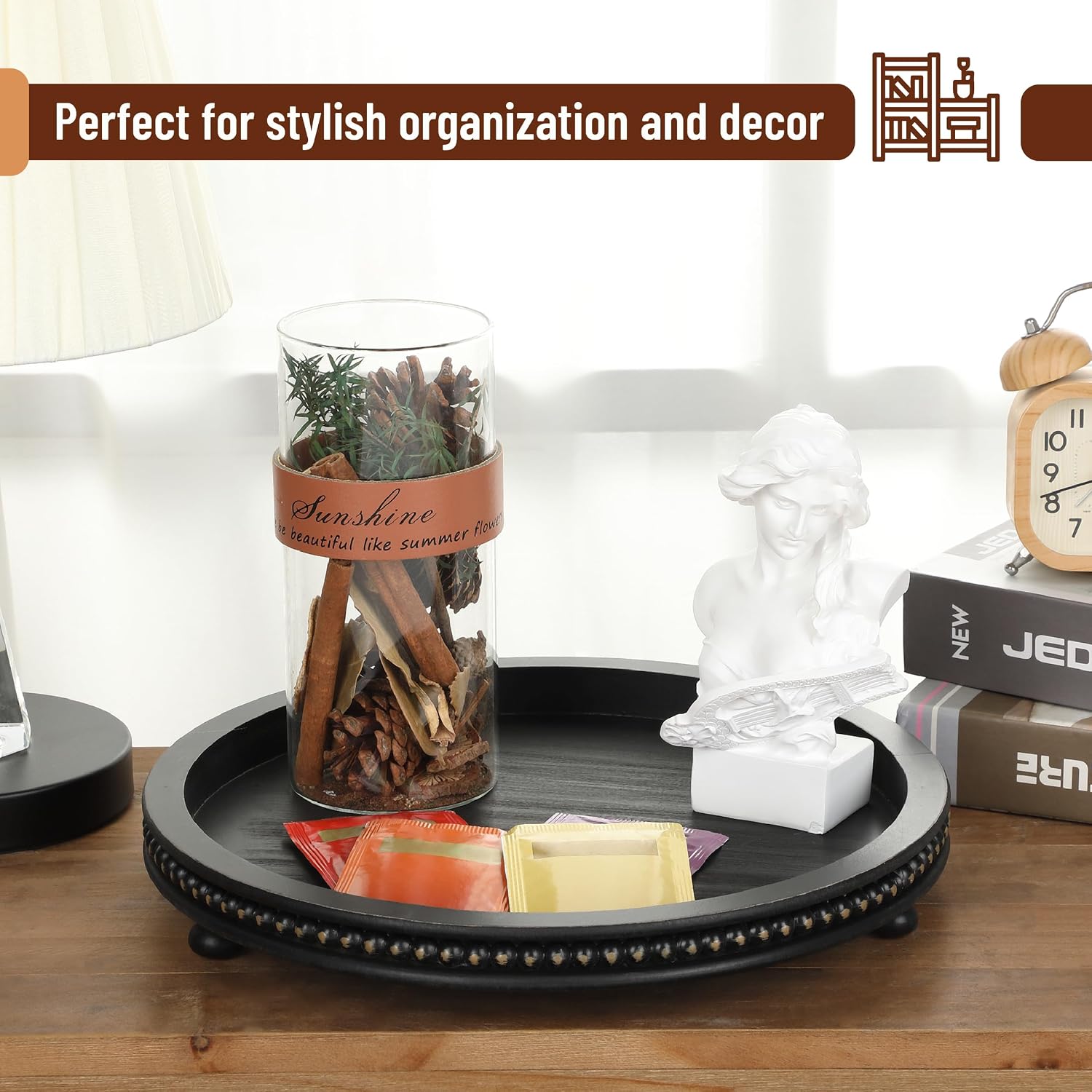 Wooden Round Tray / Black