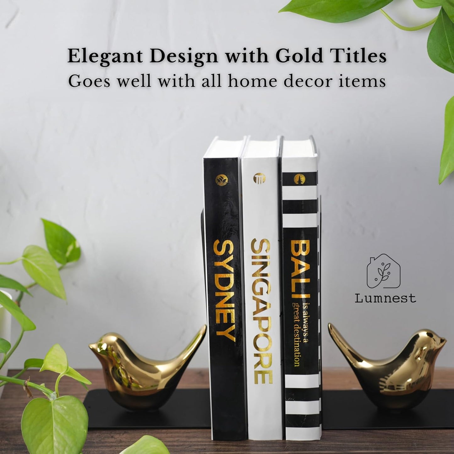 Decorative Books / Gold Foiled Decor Books / Black
