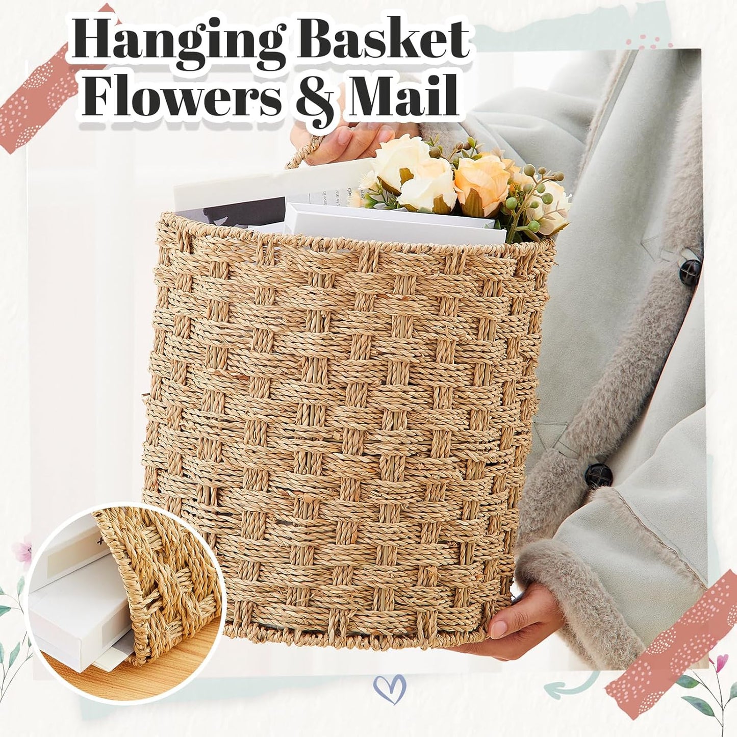 Wicker Decorative Baskets / Sea Grass / Natural / Set of 2