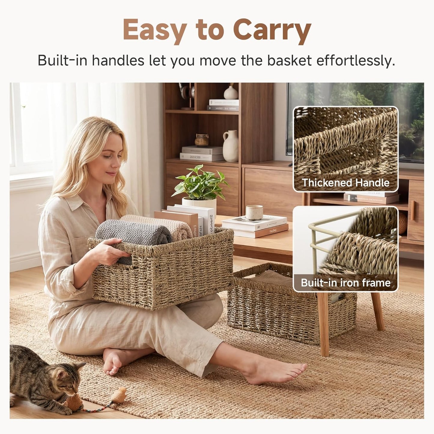 Wicker Storage Baskets / Natural