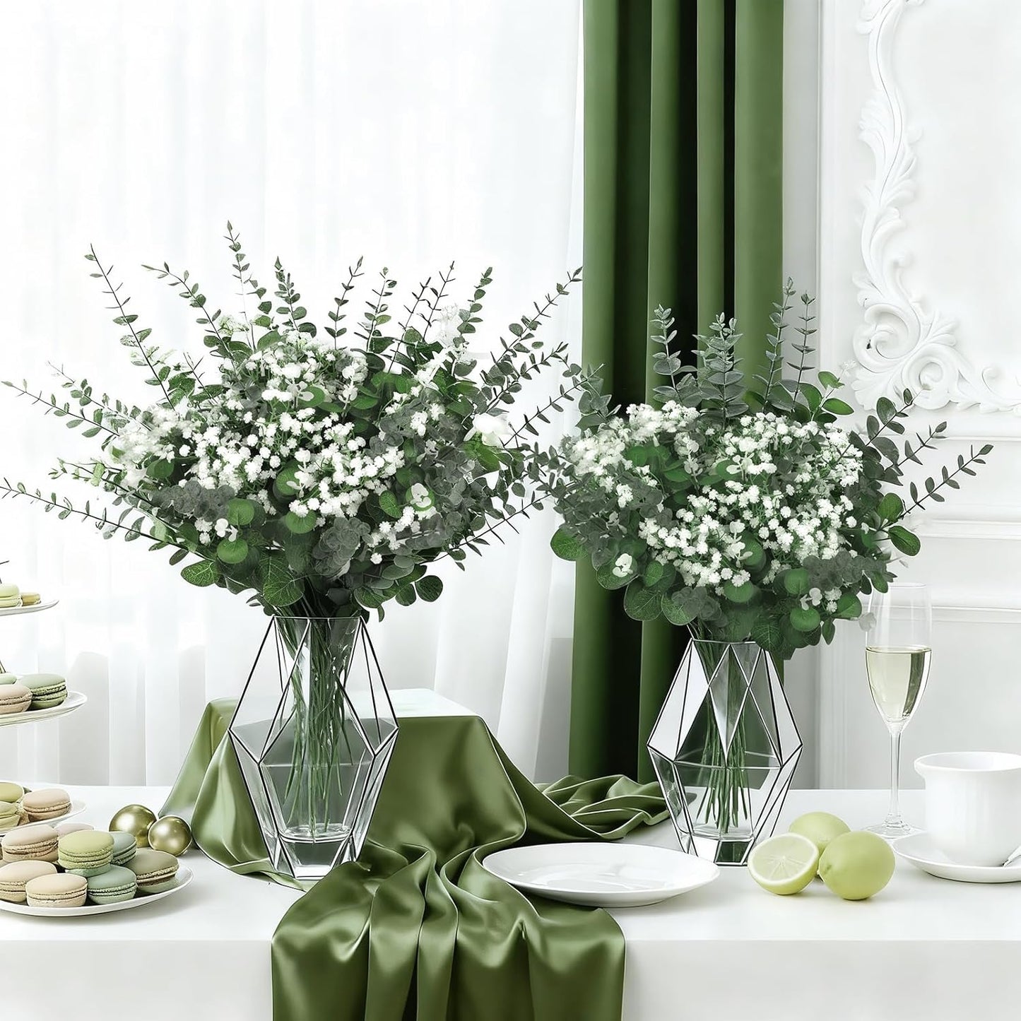Real Touch Babys Breath Artificial Flowers Bulk / Silver / Set of 110