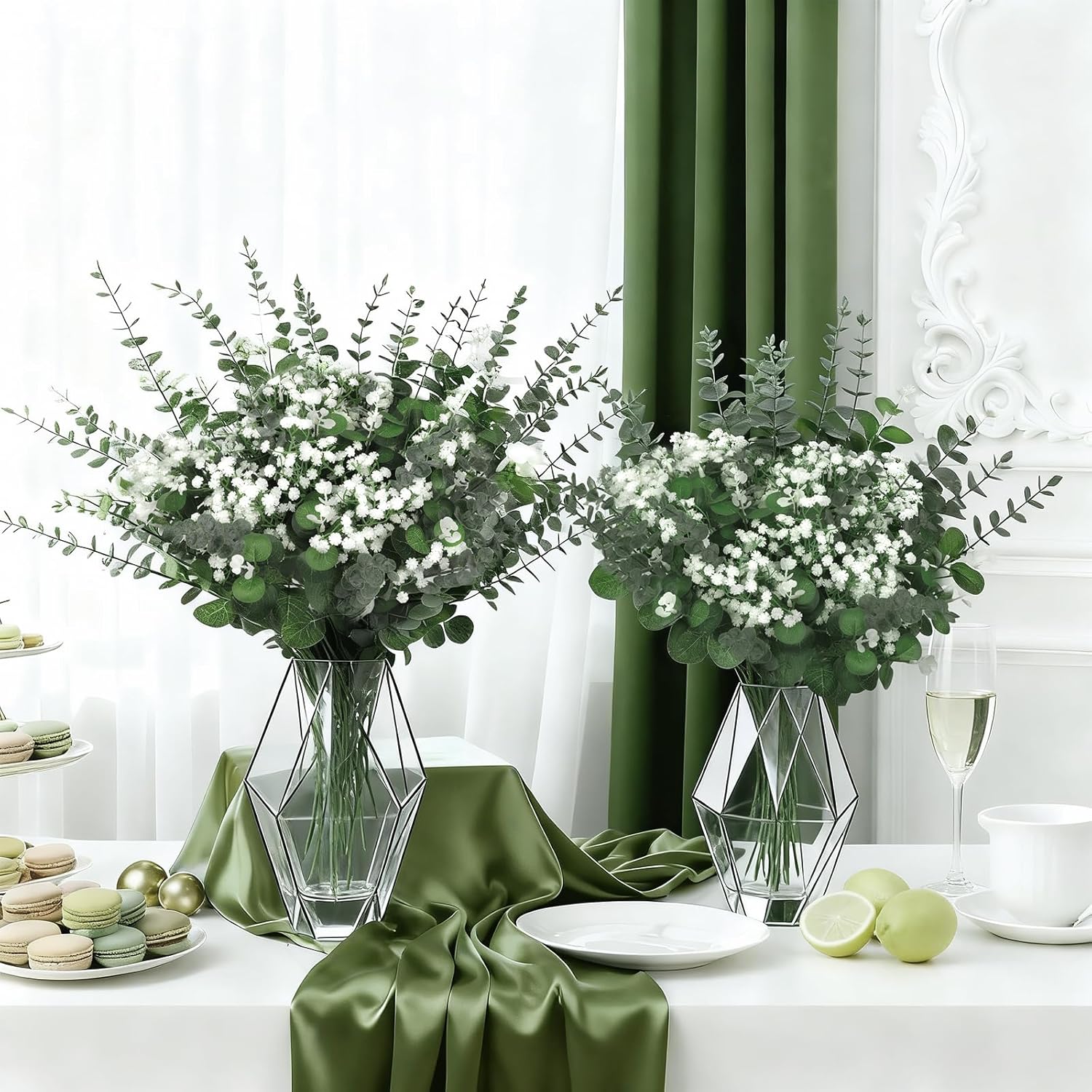Real Touch Babys Breath Artificial Flowers Bulk / Silver / Set of 110