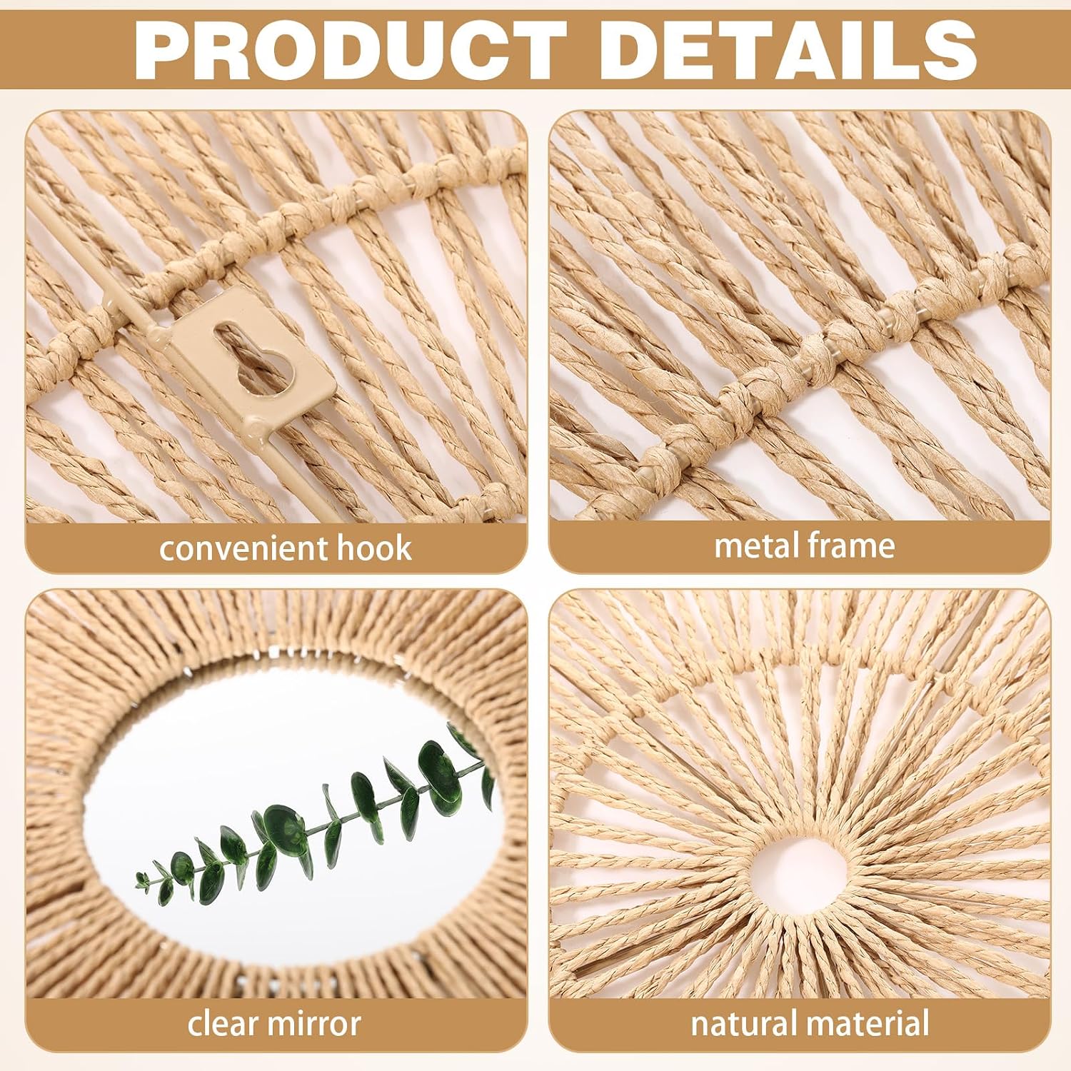Wicker Jute Wall Decor Baskets / Set of 9