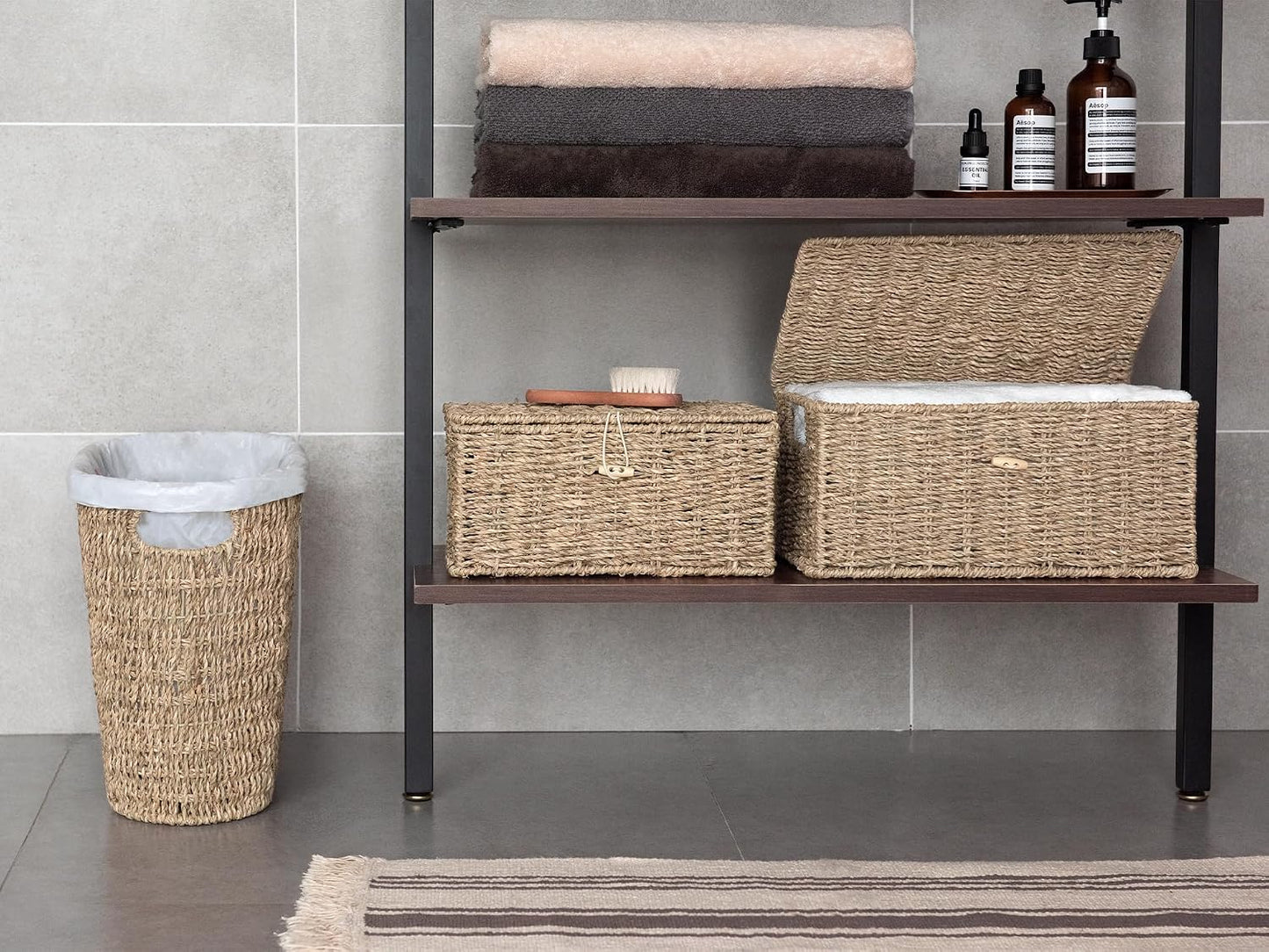 Wicker Waste Basket / Natural